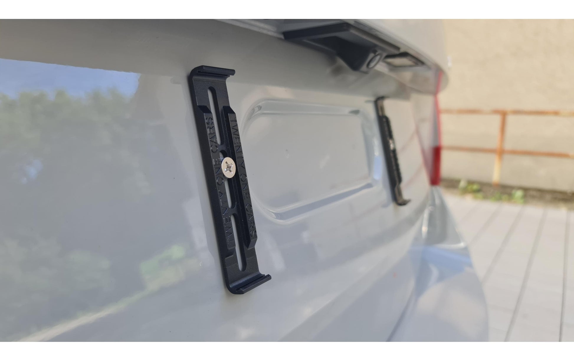 21CARS Kennzeichenhalterset – für Auto – Langformat – Klicksystem, Kunststoff, Schwarz