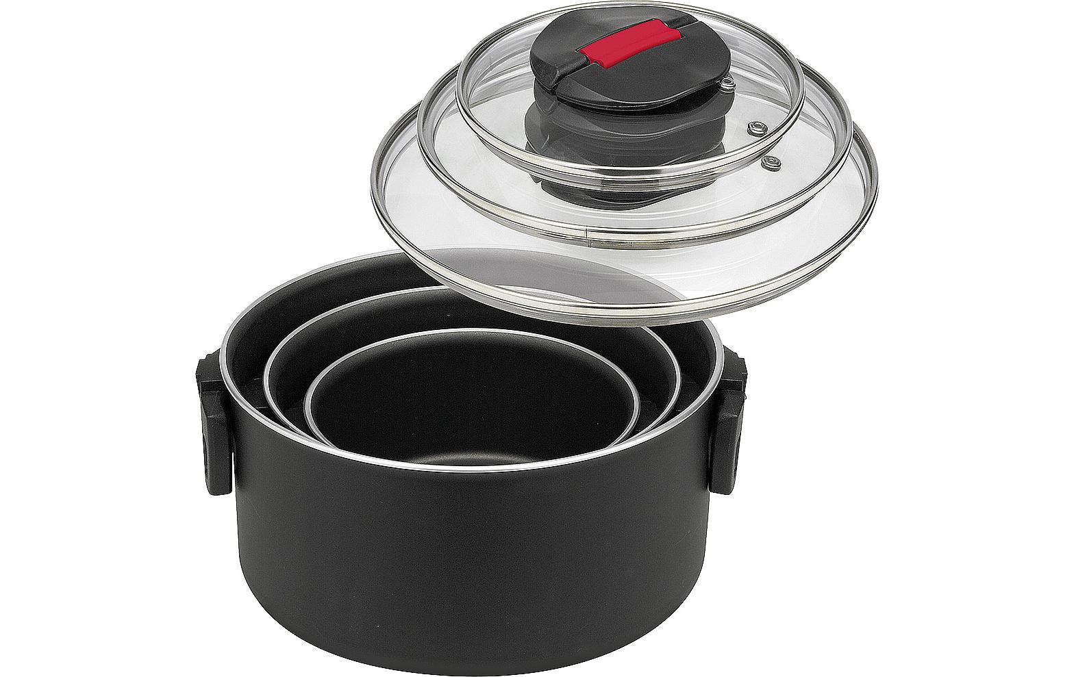 BALLARINI Kochtopf – Ø 16/20/24 cm – Schwarz