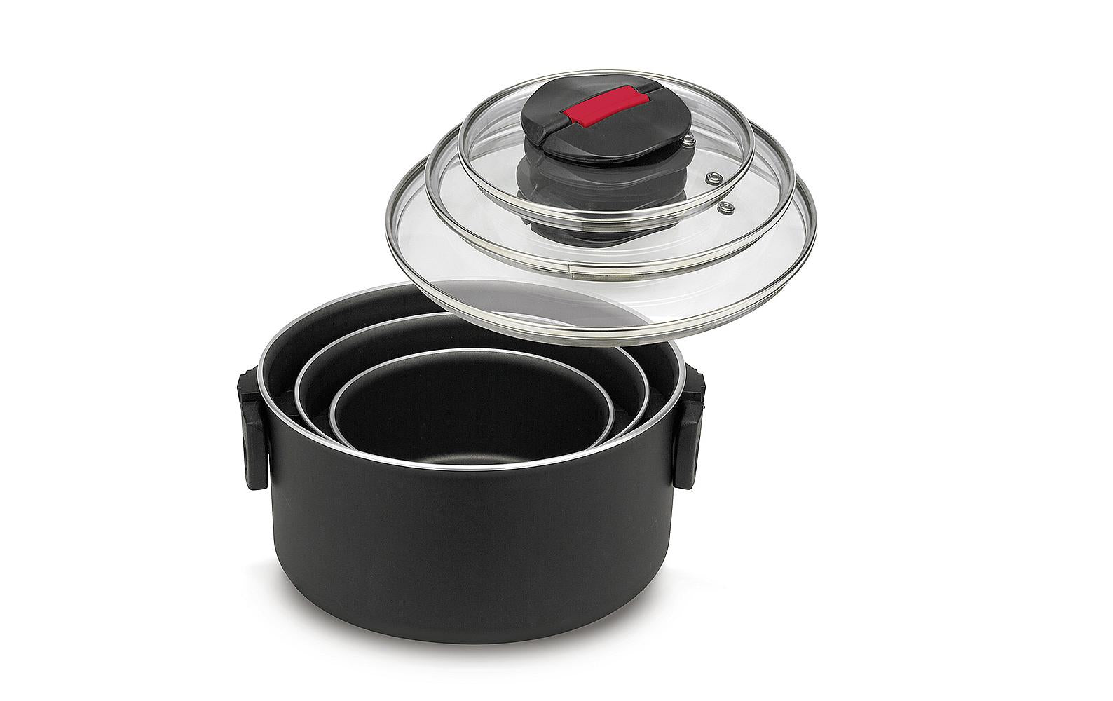 BALLARINI Kochtopf – Ø 16/20/24 cm – Schwarz