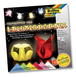 Folia Faltblätter aus Lichterpapier – 300 × 300 mm – 80 g/m² – sortiert – 12 Blatt