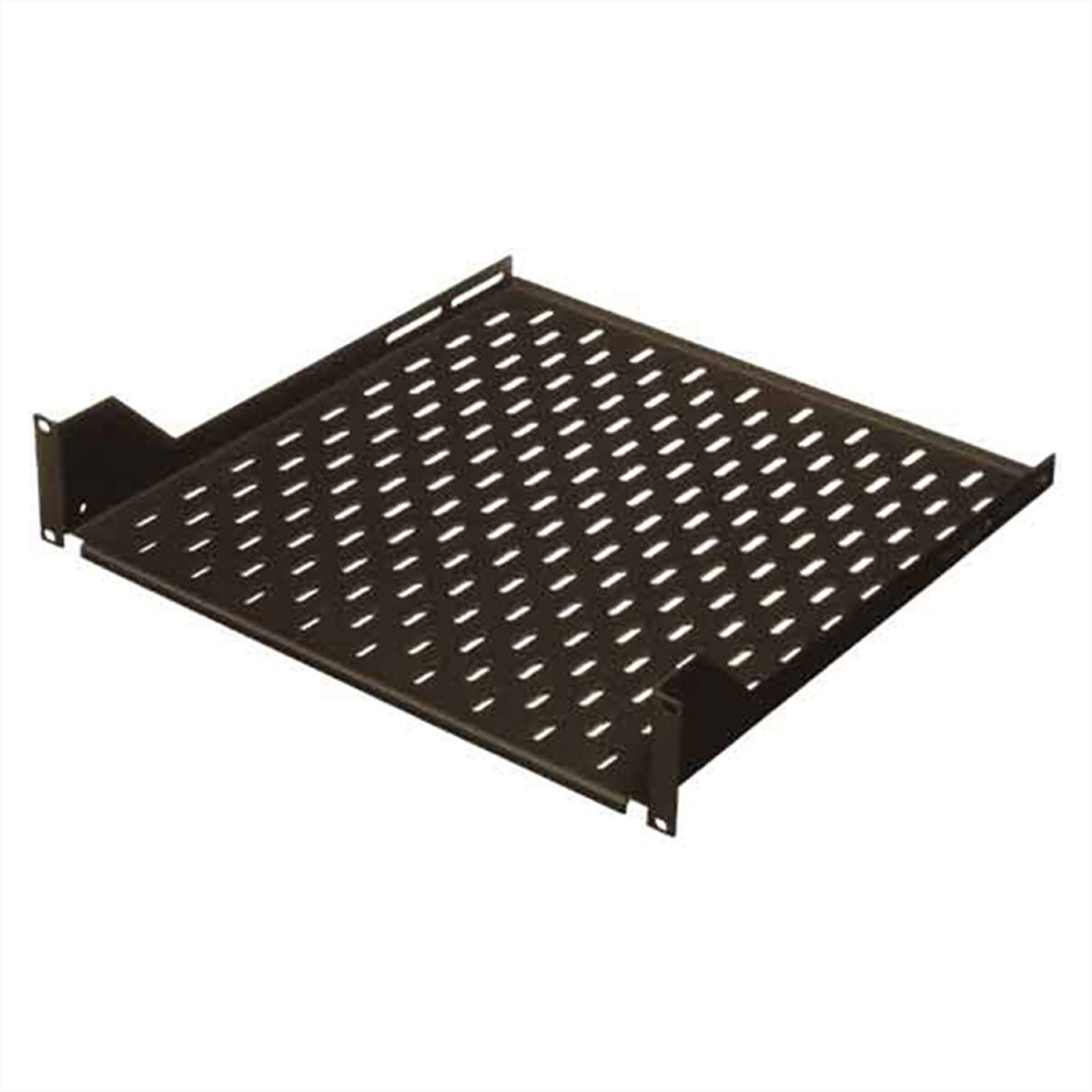 Conteg 19" Fachboden – 1U, 435×450 mm, 30 kg, 2 Stk., Schwarz