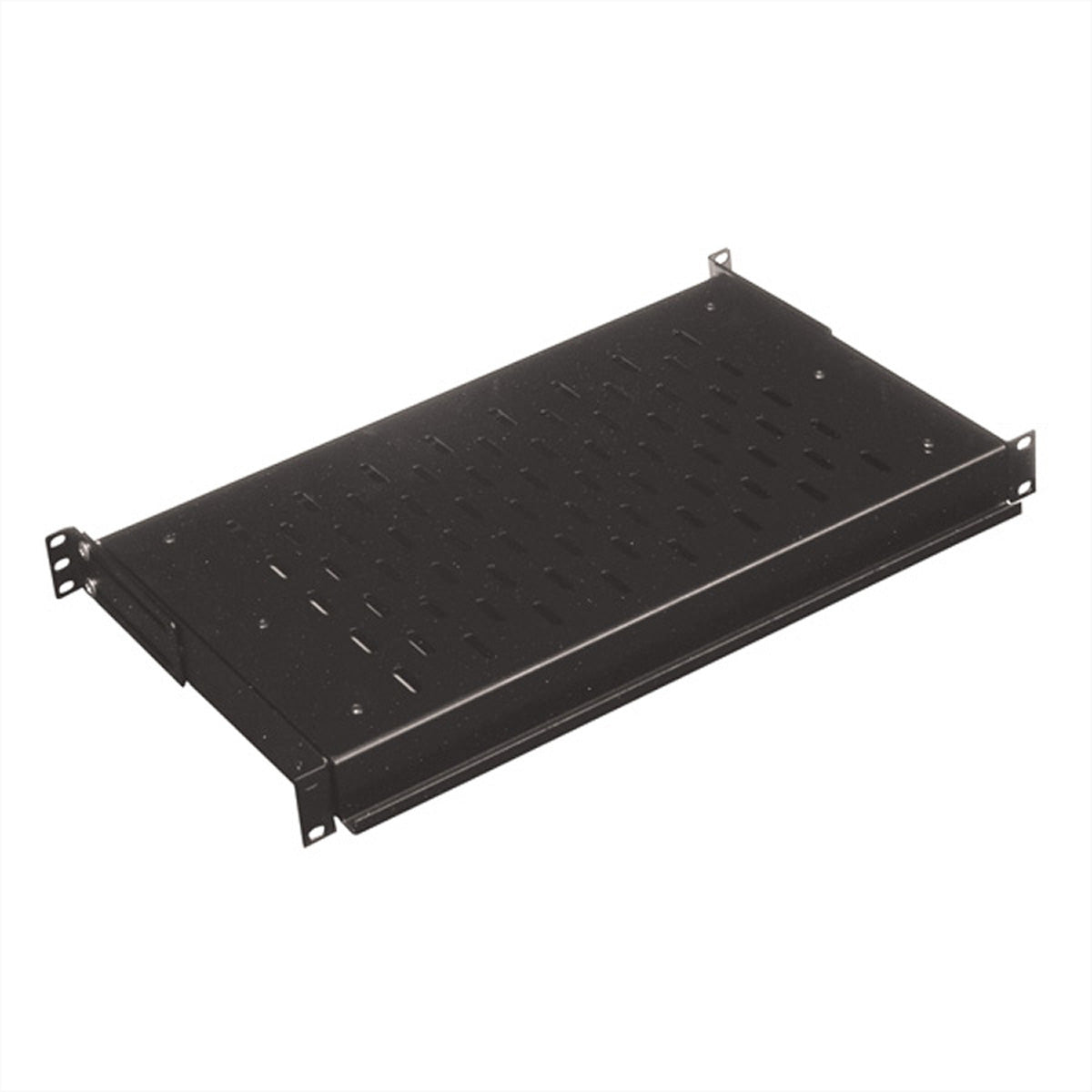Conteg 19" Ausziehbarer Fachboden – 19" Rack, 1U, 25 kg, 435×250 mm, Schwarz