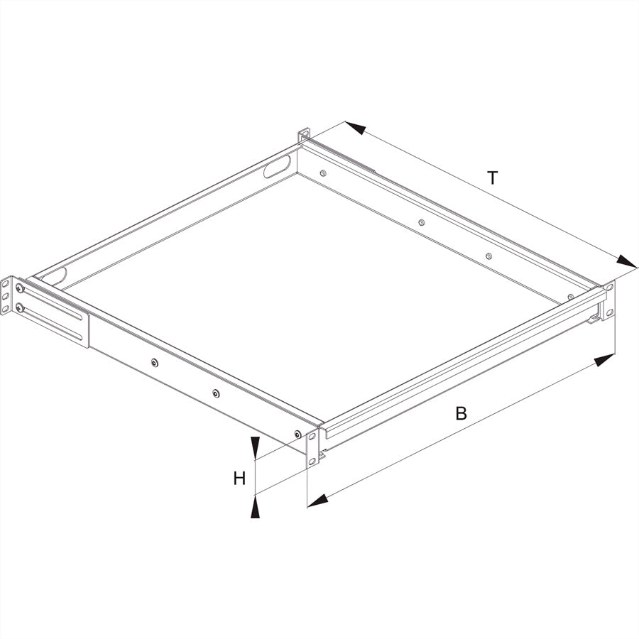Conteg Tastaturhalterung 19", ausziehbar, für 19" Profilschienen, schwarz, Stahl