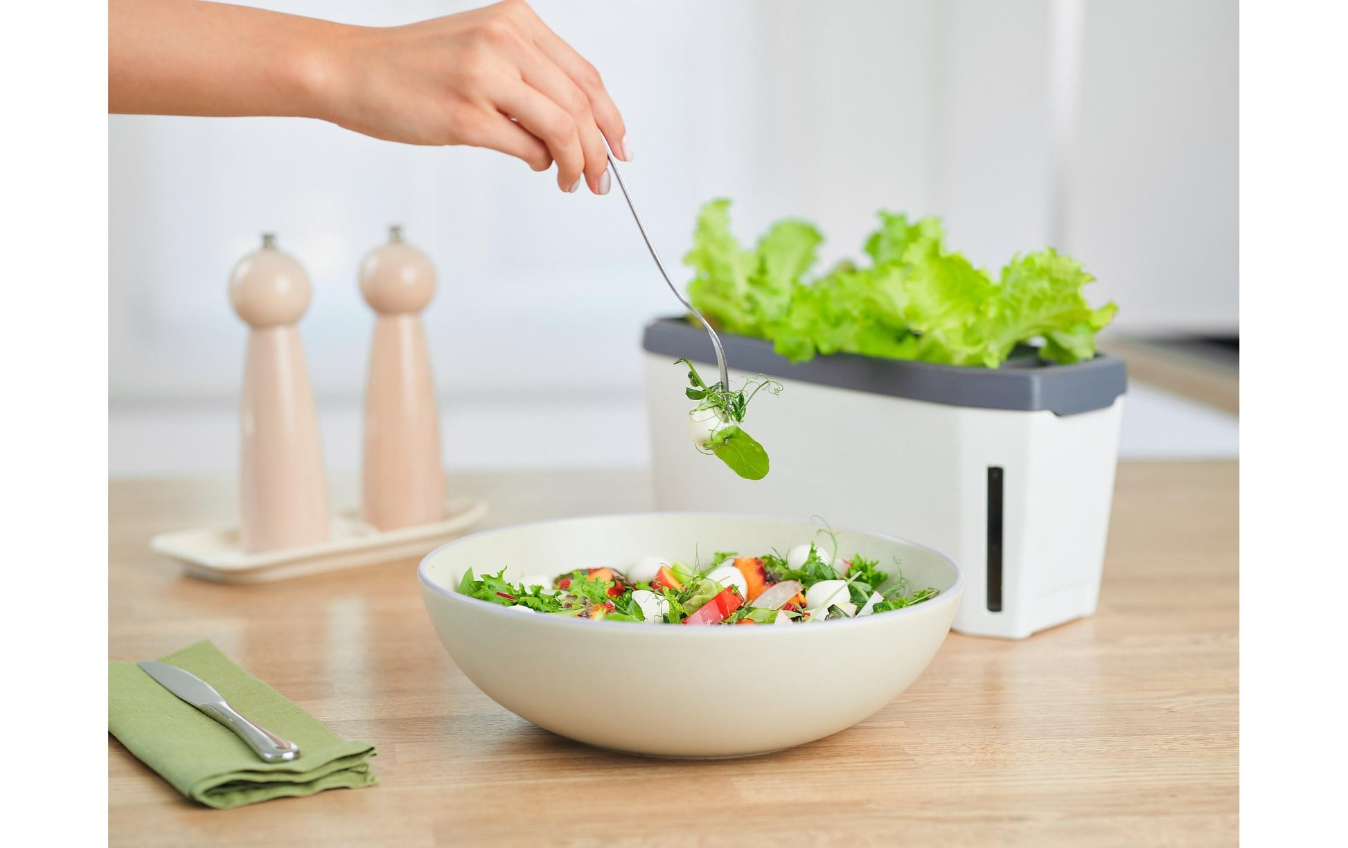 Gusta Garden HARRY HERBS Kräutertopf – 35,8 × 25 × 15 cm – Kunststoff, Weiss