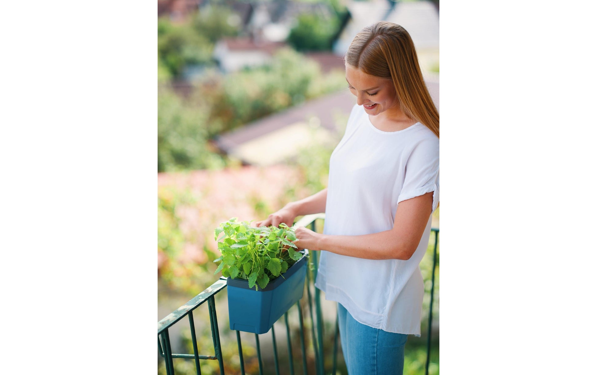 Gusta Garden Kräutertopf – 35,8 × 25 × 15 cm – Kunststoff, Blau
