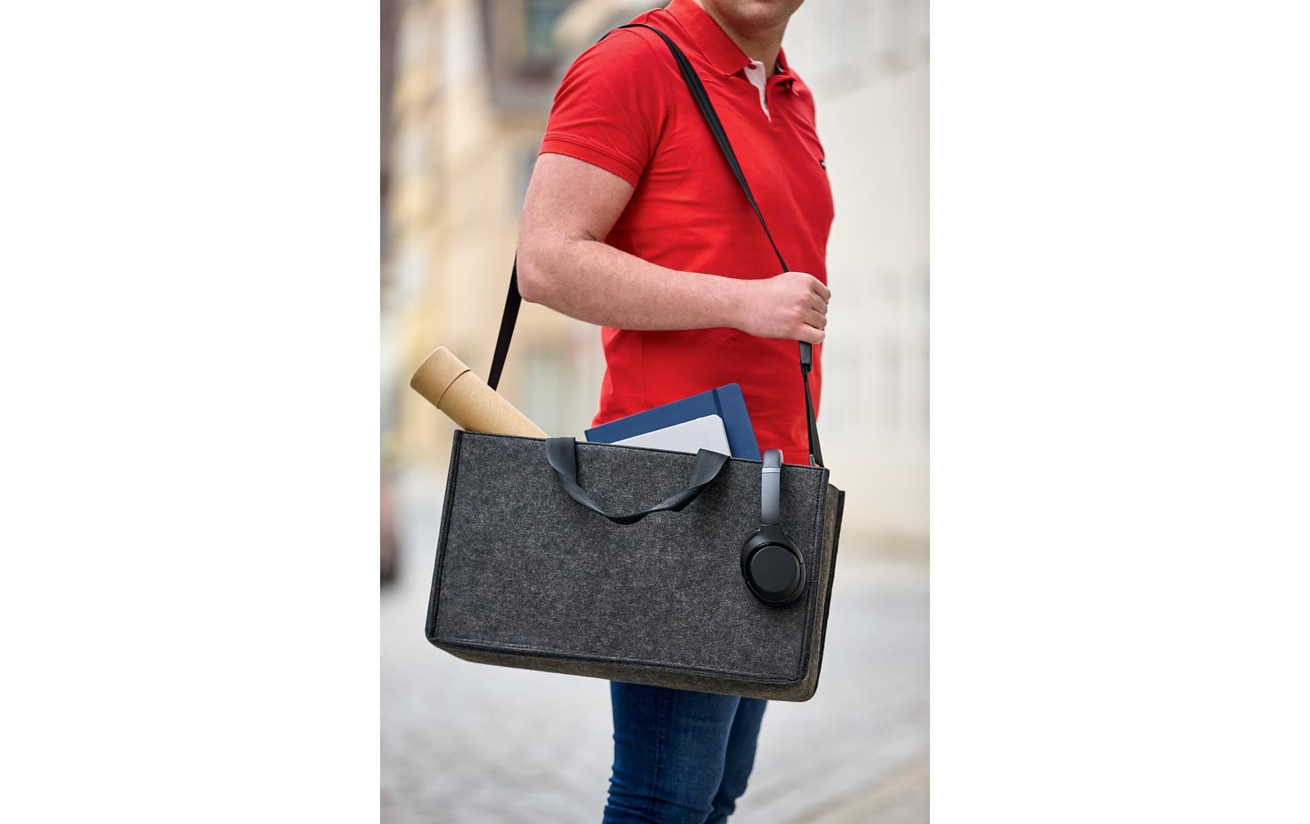 Sigel Desk-Sharing-Tasche – für Notebooks bis 17,3", Filz, Grau