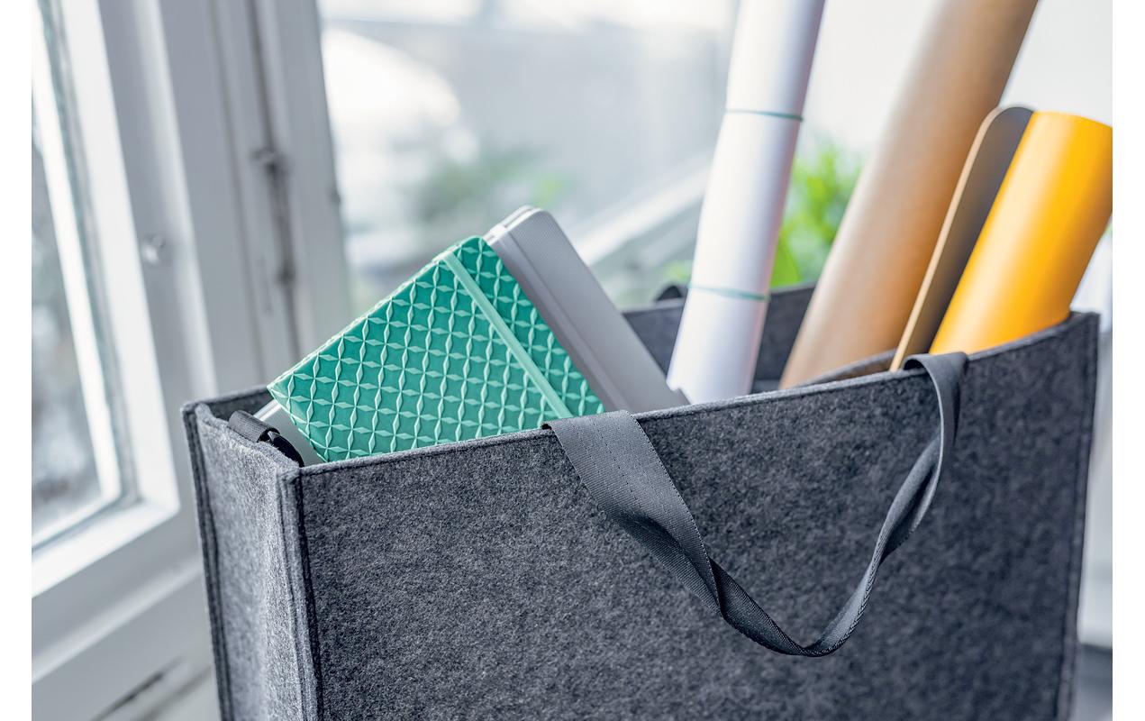 Sigel Desk-Sharing-Tasche – für Notebooks bis 17,3", Filz, Grau