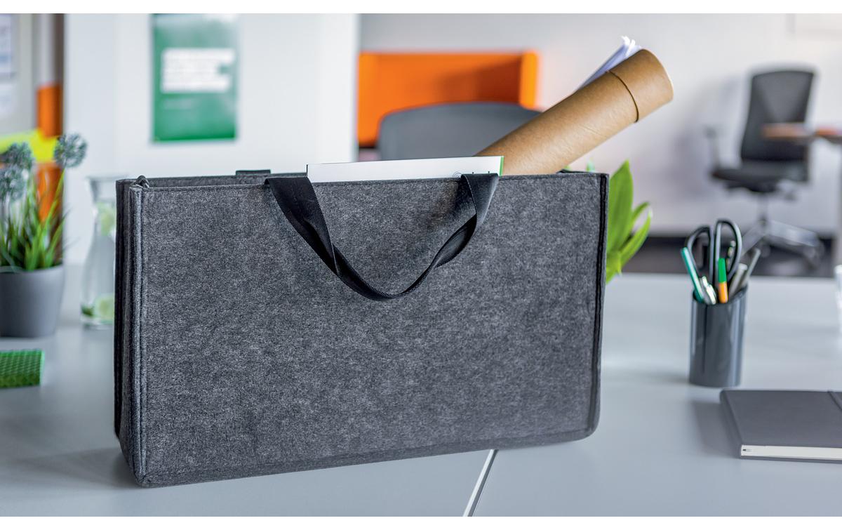Sigel Desk-Sharing-Tasche – für Notebooks bis 17,3", Filz, Grau
