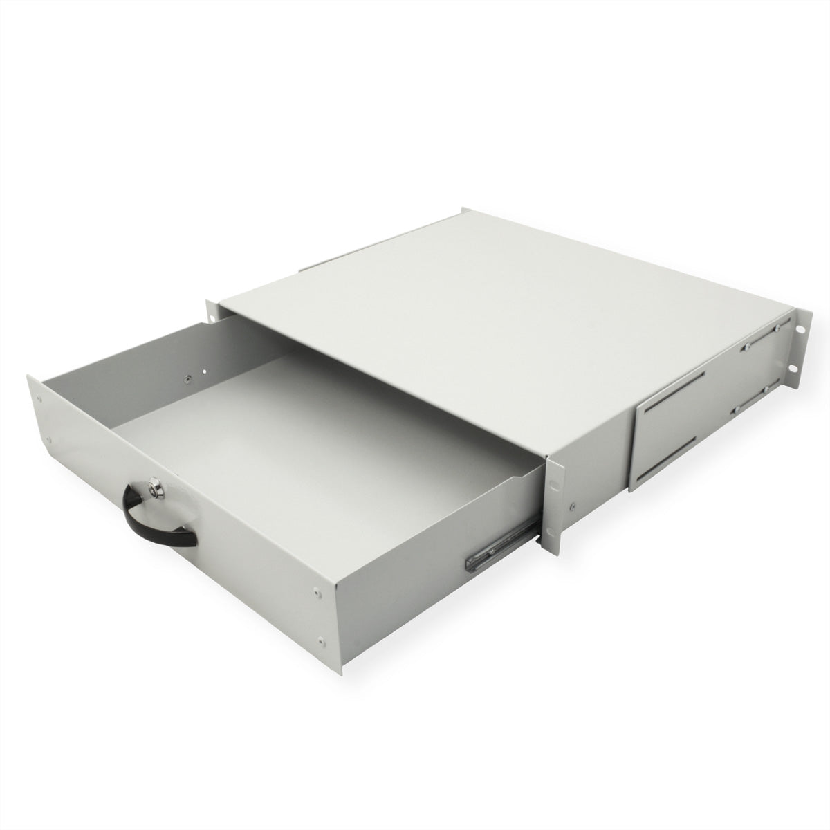 ROLINE 19-Zoll Tastatureinschub 2 HE – Montageset – für 19"-Racks, Stahl, Grau