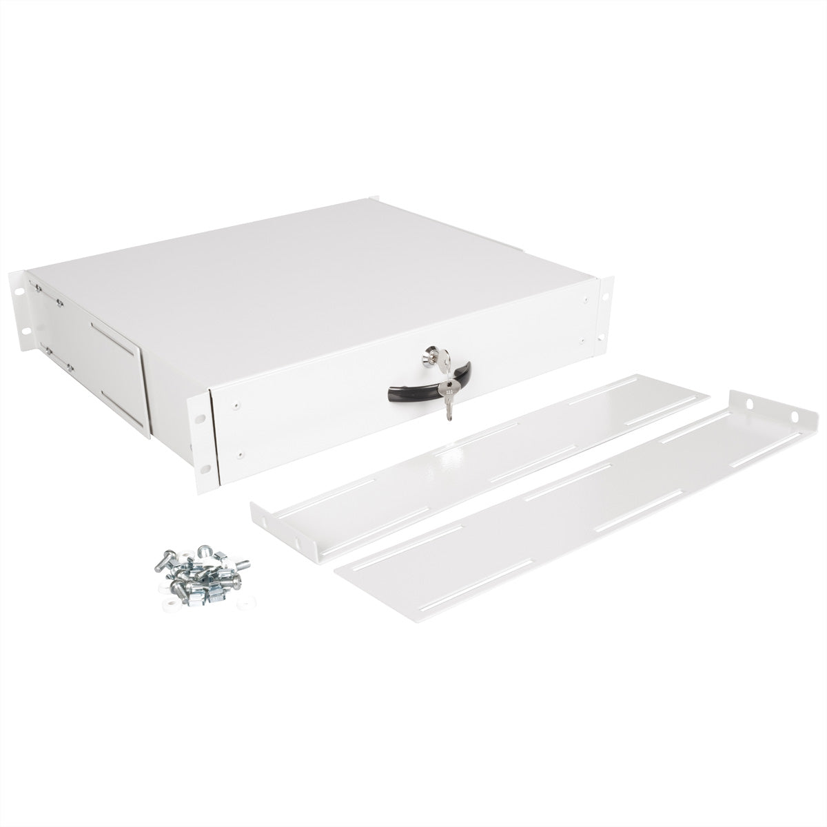 ROLINE 19-Zoll Tastatureinschub 2 HE – Montageset – für 19"-Racks, Stahl, Grau