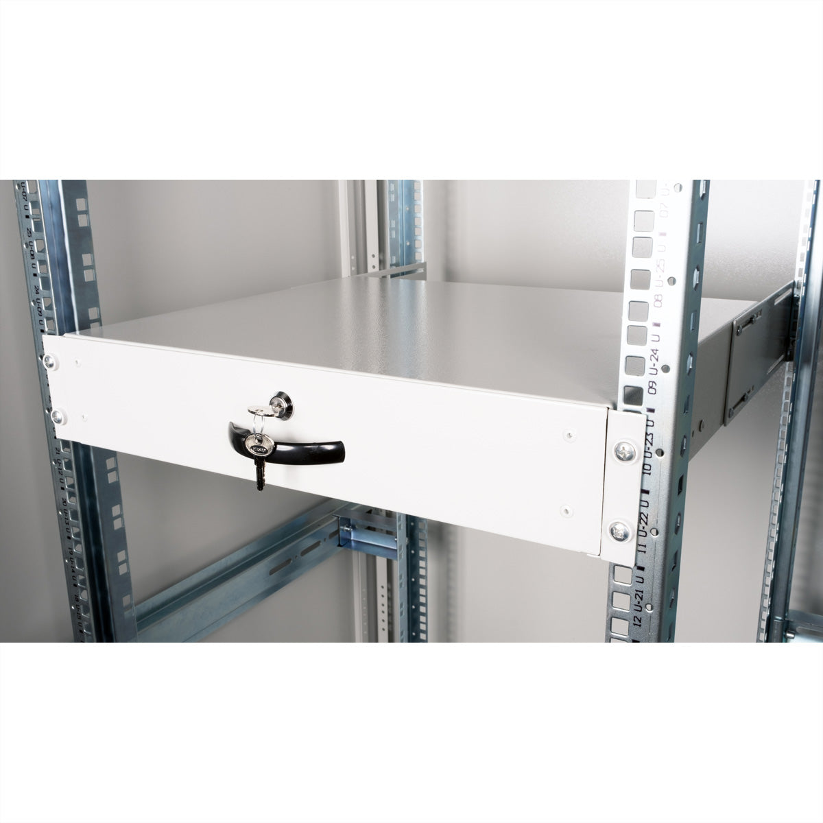 ROLINE 19-Zoll Tastatureinschub 2 HE – Montageset – für 19"-Racks, Stahl, Grau