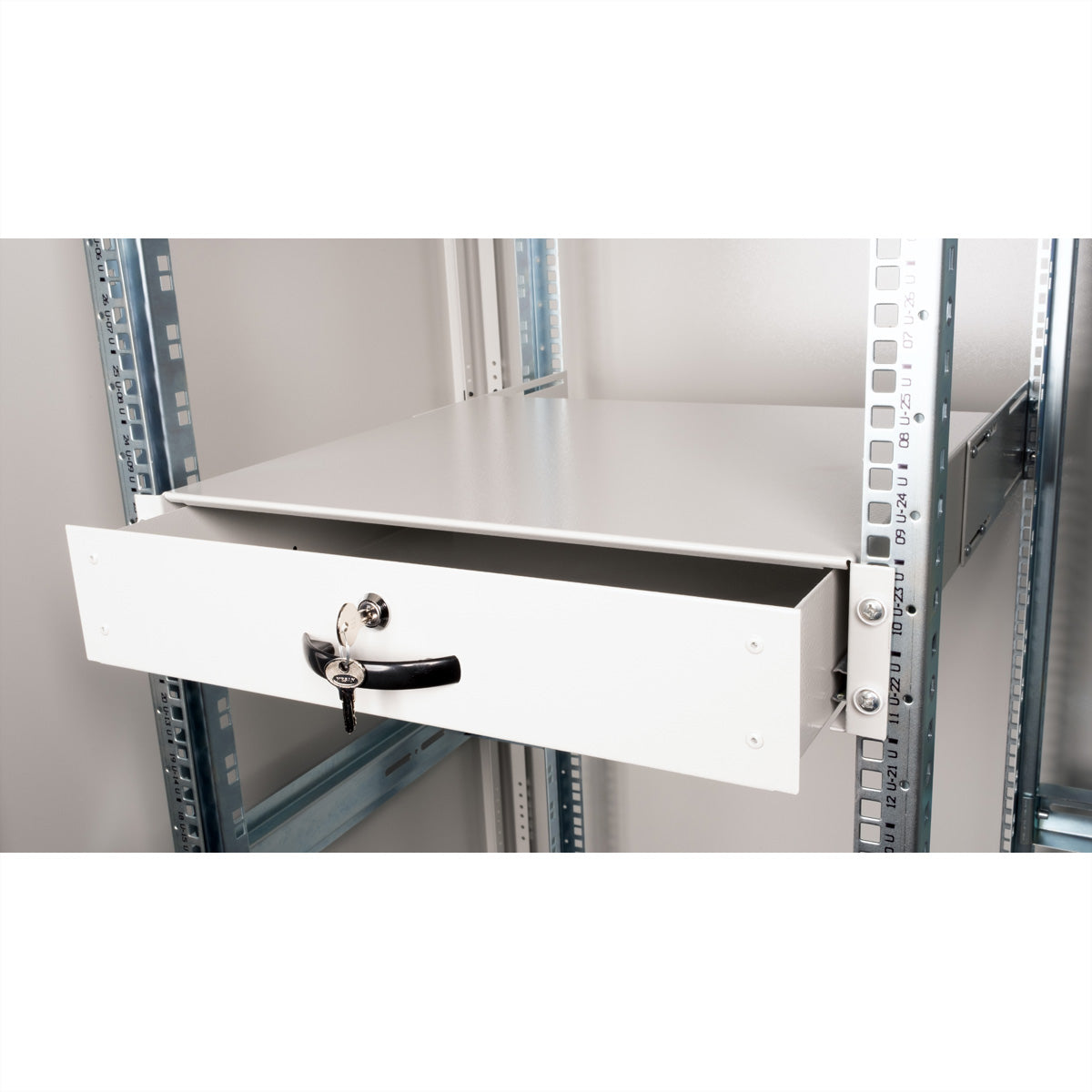 ROLINE 19-Zoll Tastatureinschub 2 HE – Montageset – für 19"-Racks, Stahl, Grau