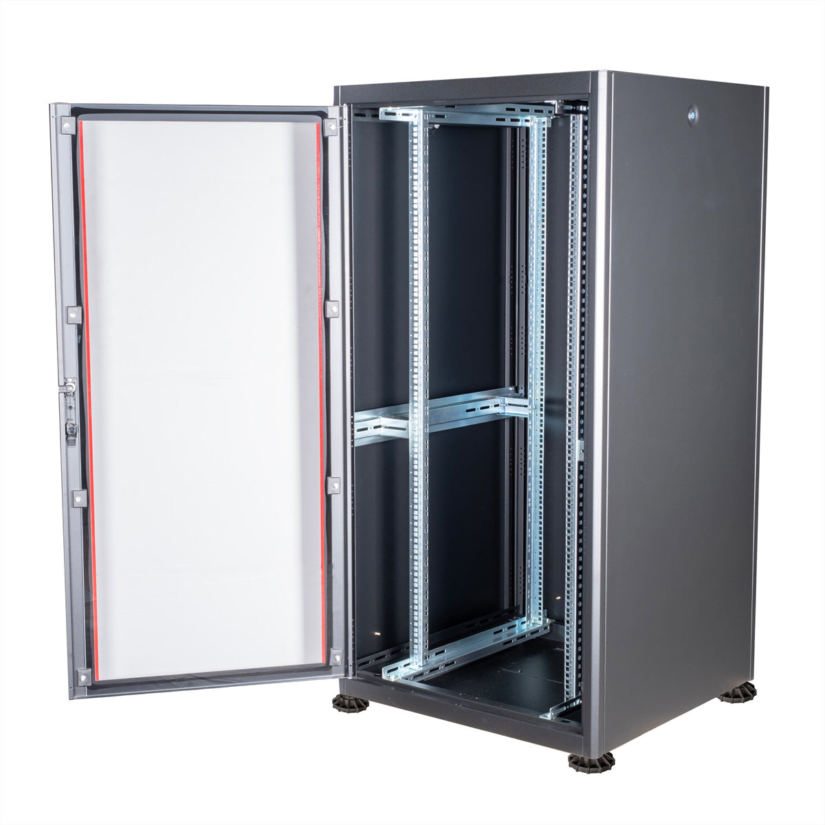 ROLINE Basic – 19" Netzwerkschrank 32U, IP20, abschliessbar, 600 × 600 × 1560 mm, schwarz, Stahl