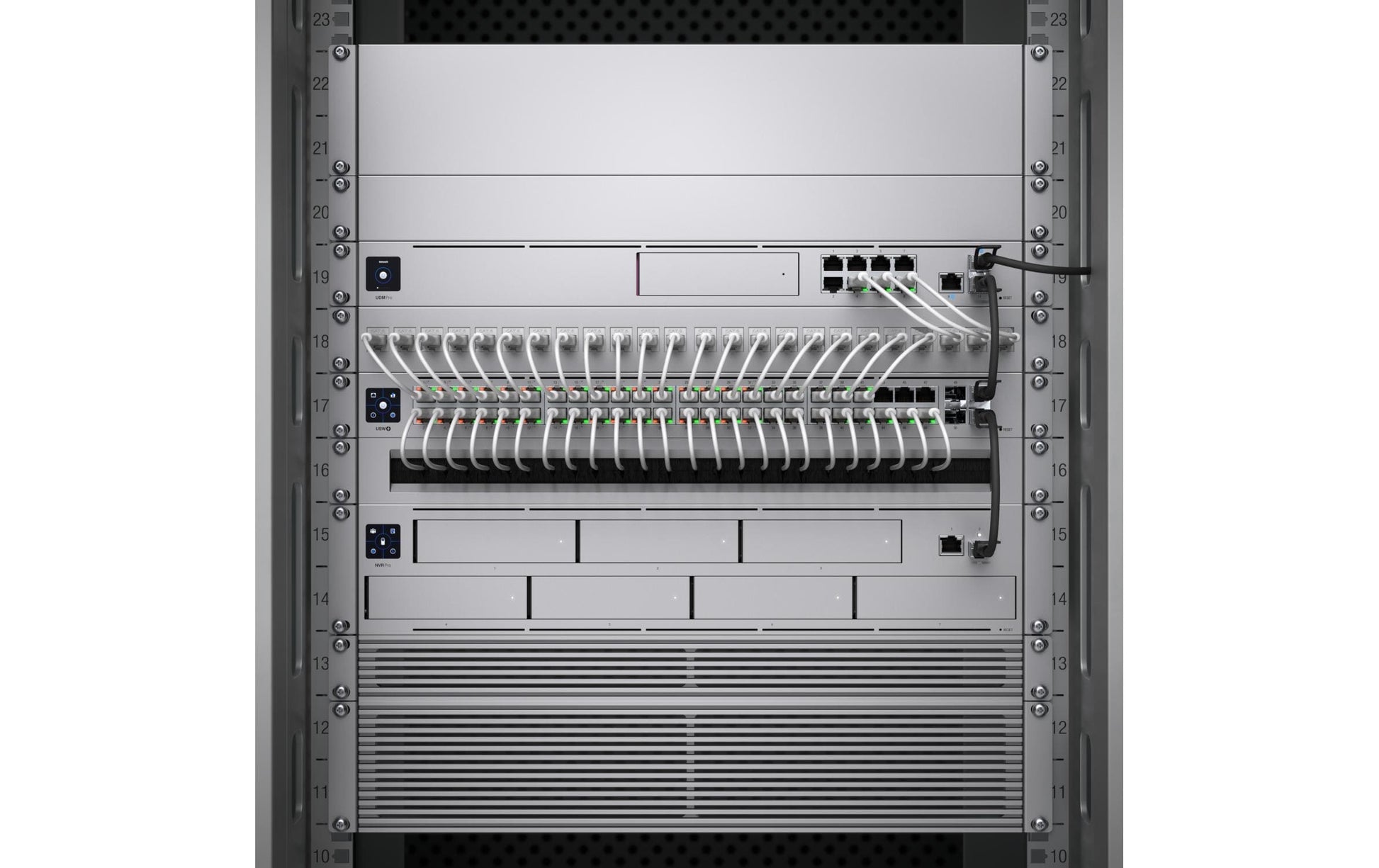 Ubiquiti UACC-RACK-PANEL-BRUSH-1U – Bürstenleiste, 1U, Schwarz/Stahl