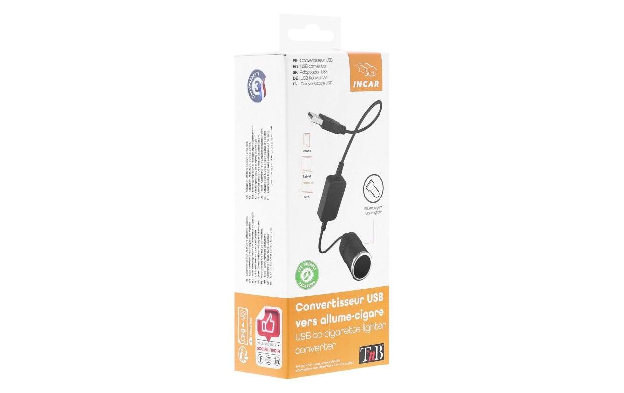 T`nb TNB Adapter KFZ-Buchse zu USB-A – für 12 V KFZ-Steckdosen, Schwarz