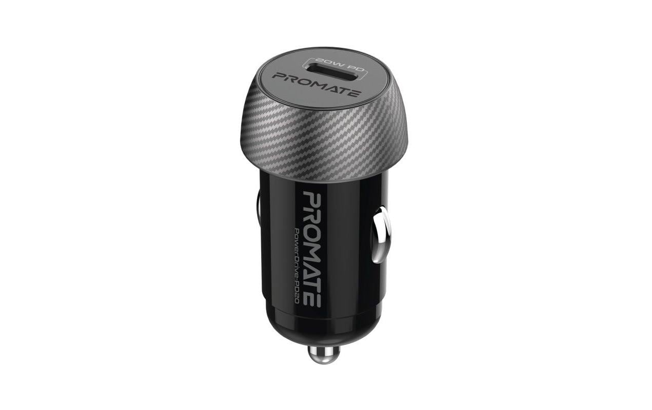 Promate PowerDrive-PD20 Auto-Ladegerät 20 W – USB-C×1 – PD – für 12–24 V (Zigarettenanzünder)