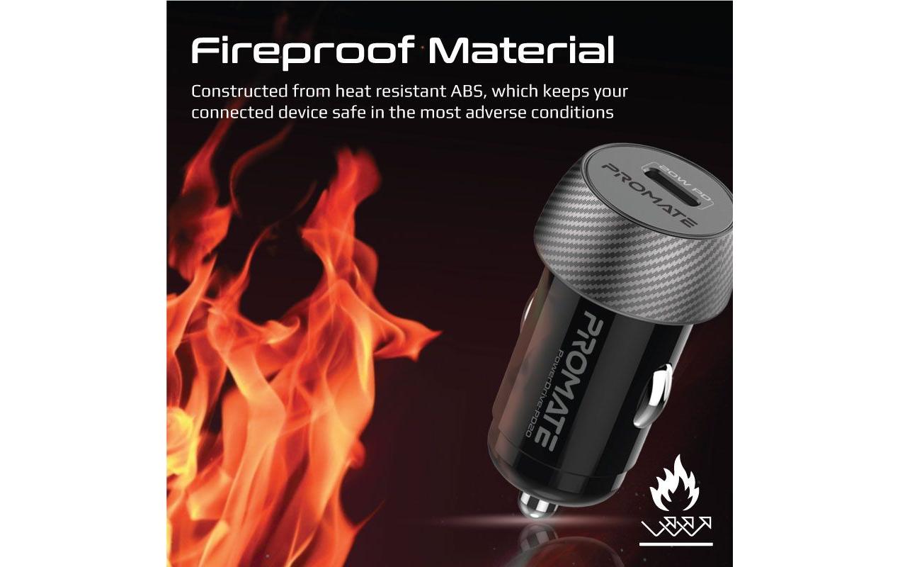Promate PowerDrive-PD20 Auto-Ladegerät 20 W – USB-C×1 – PD – für 12–24 V (Zigarettenanzünder)