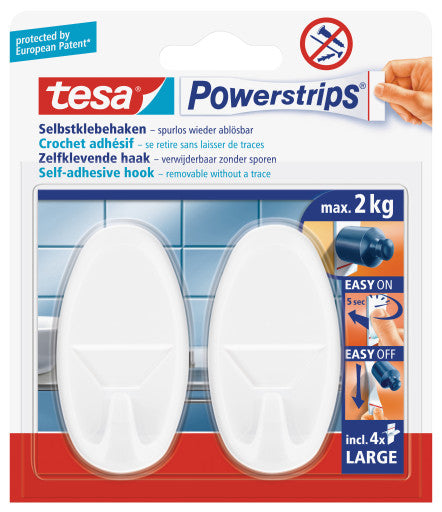 TESA Wandhalterung – Weiss, 2er-Pack