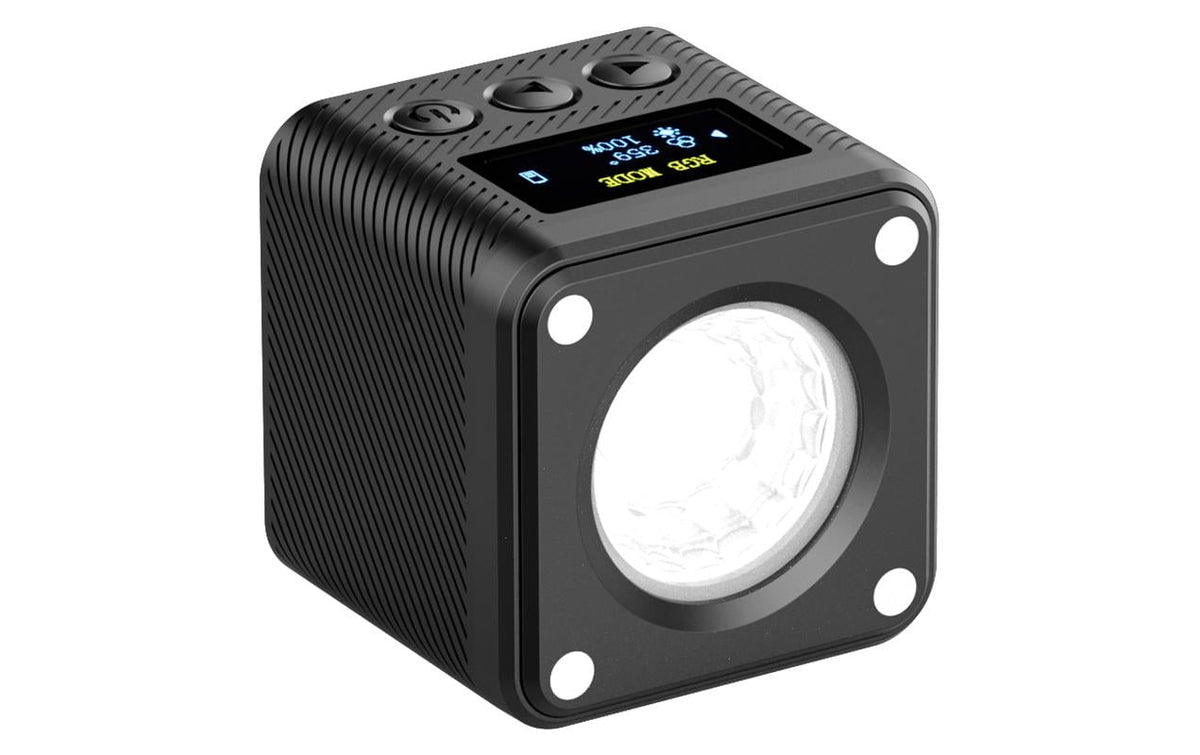 Ulanzi L2 RGB Streaming-Licht – RGB, 4 W, dimmbar, OLED-Display, Akku/USB – 41 × 41 × 41 mm