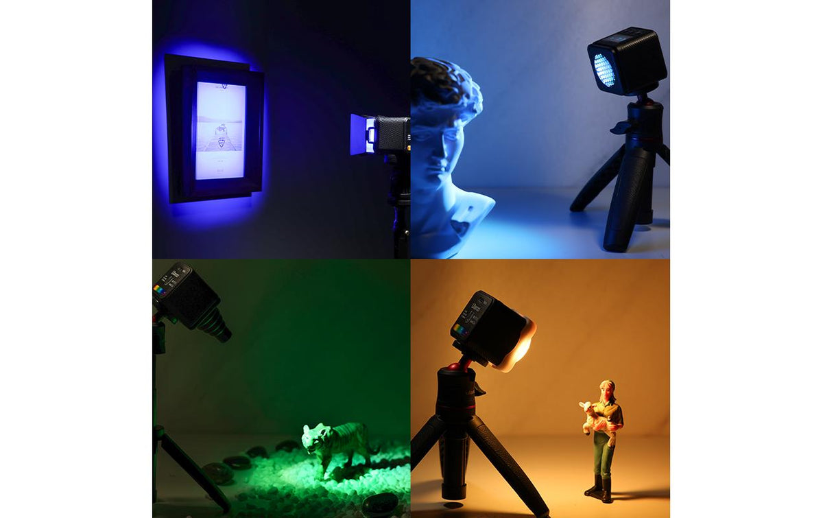 Ulanzi L2 RGB Streaming-Licht – RGB, 4 W, dimmbar, OLED-Display, Akku/USB – 41 × 41 × 41 mm