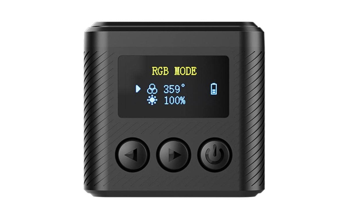 Ulanzi L2 RGB Streaming-Licht – RGB, 4 W, dimmbar, OLED-Display, Akku/USB – 41 × 41 × 41 mm