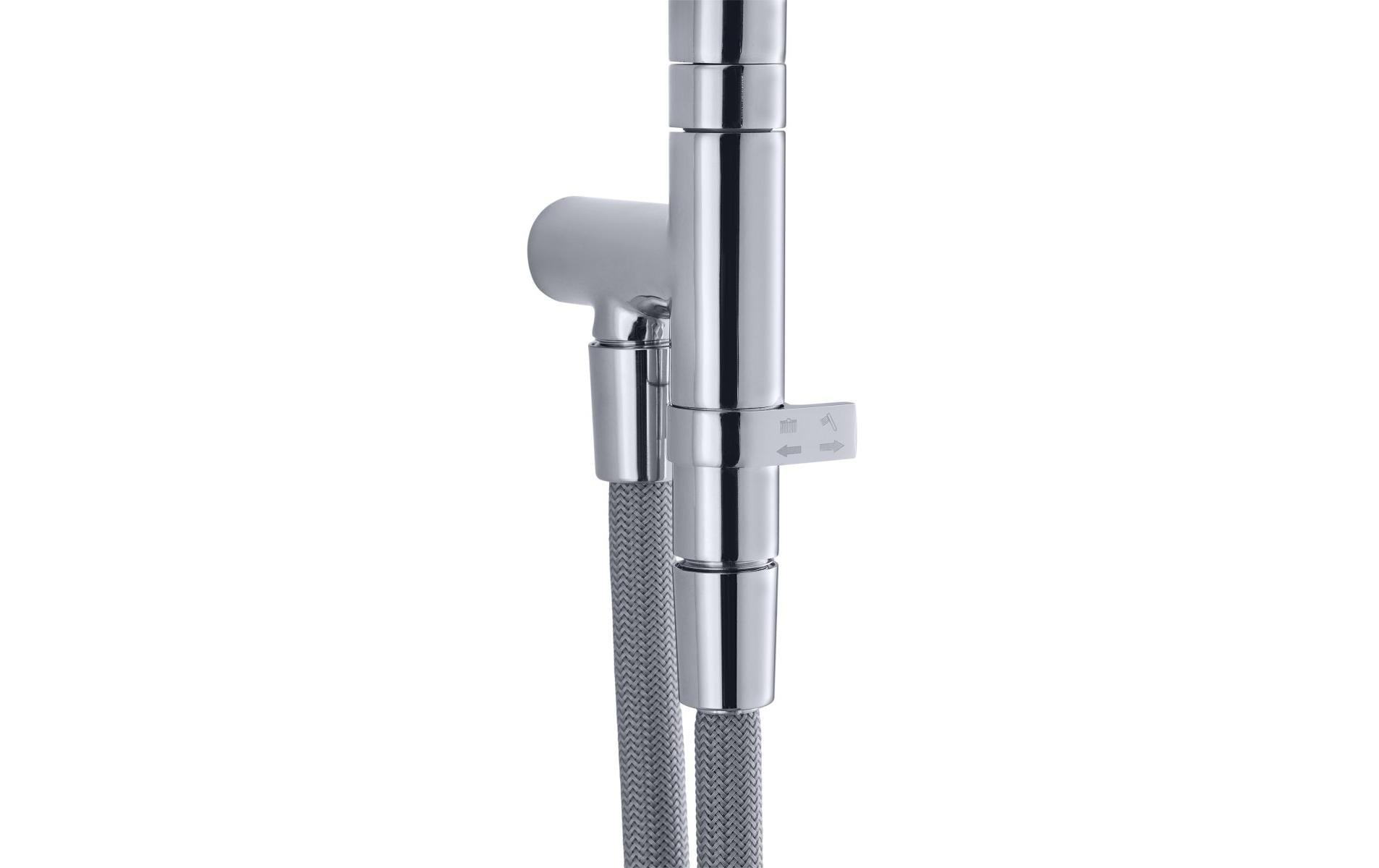 Diaqua Duschsystem Naiad Turn – 110 cm, Metall, Wandmontiert, Chrom