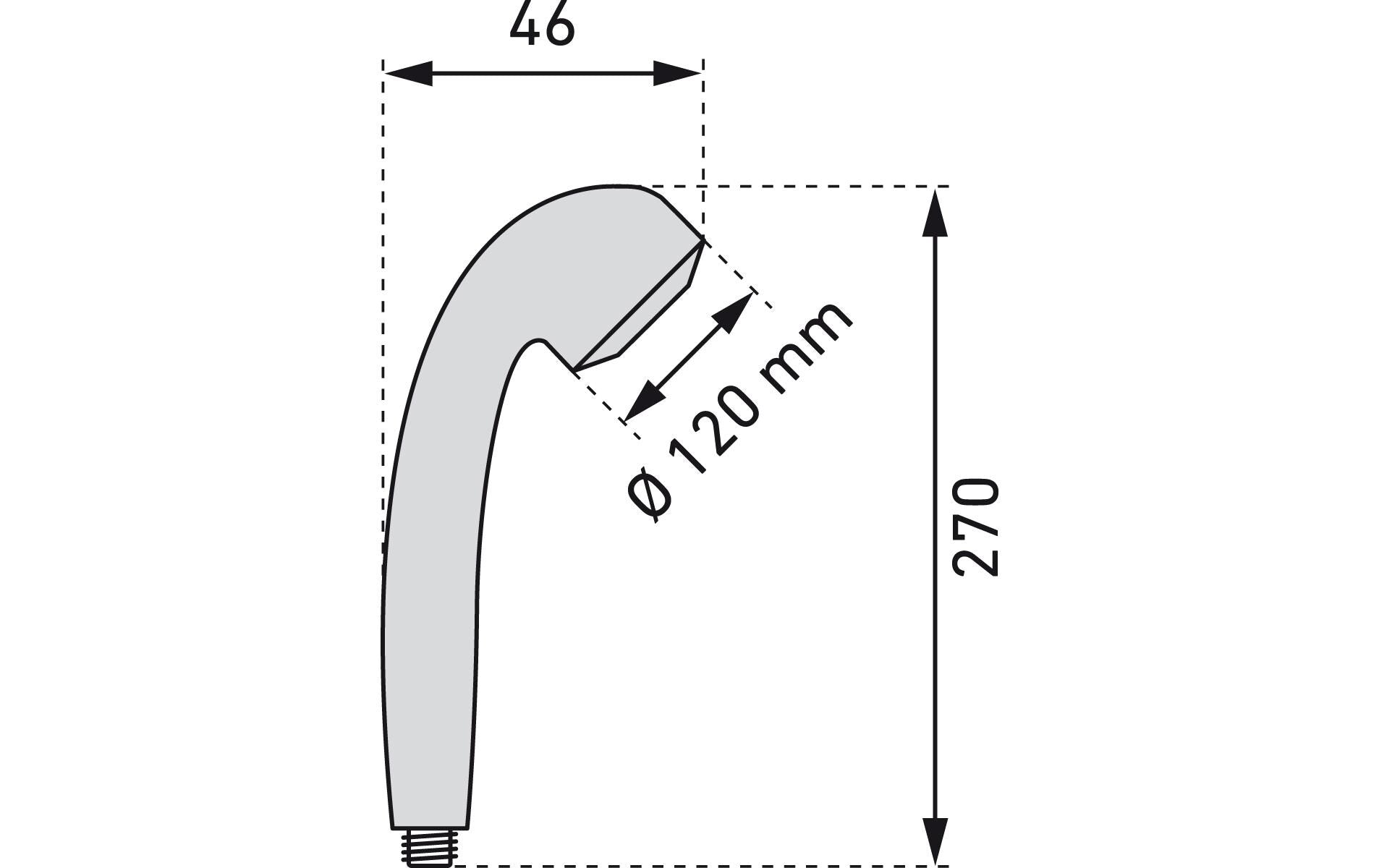 Diaqua Handbrause Tabit – Ø12 cm, ABS/Silikon, Schwarz matt