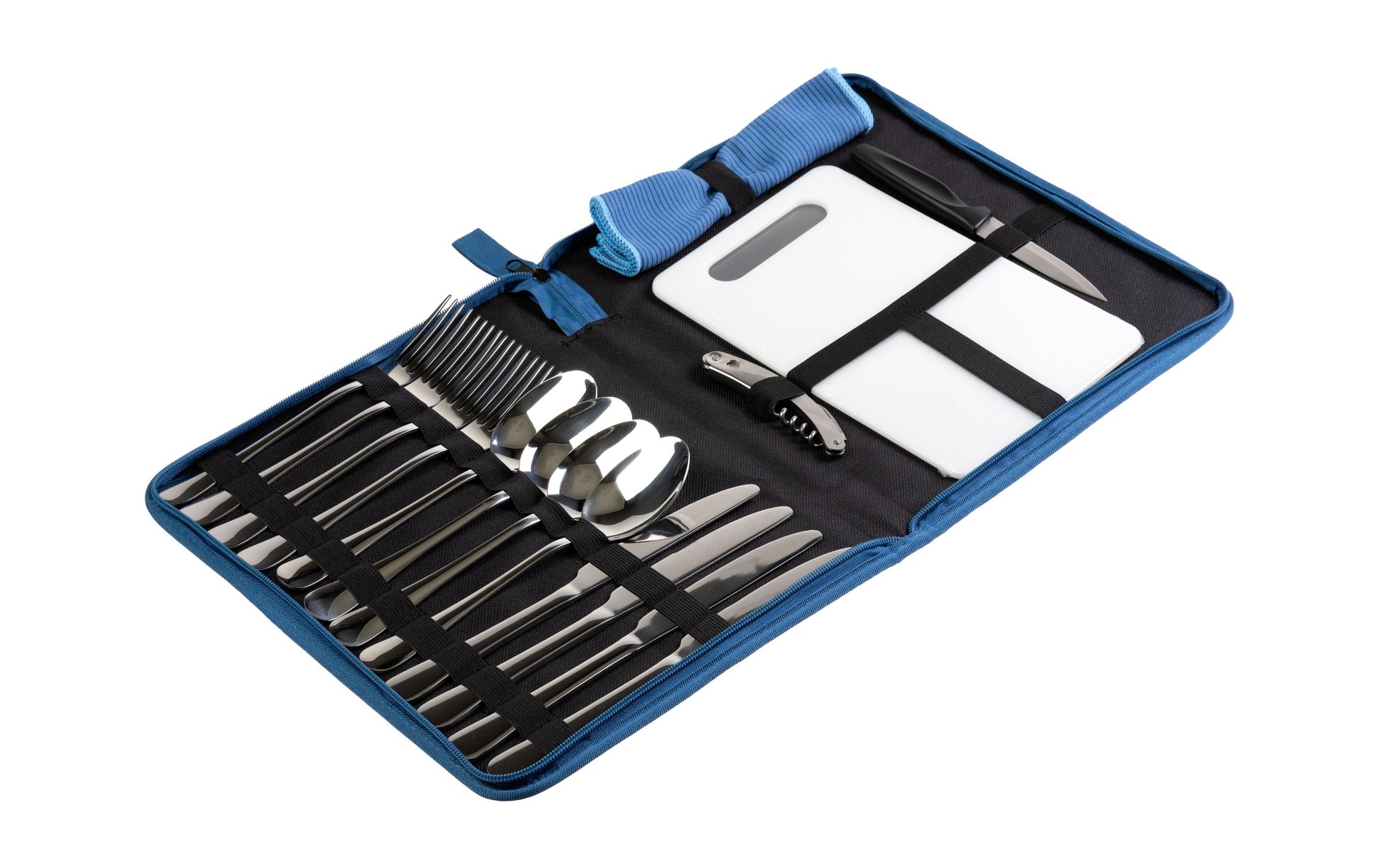 KOOR Lunchbox-Besteck – 12-teilig, Edelstahl, Blau, spülmaschinenfest, mit Aufbewahrungsbox