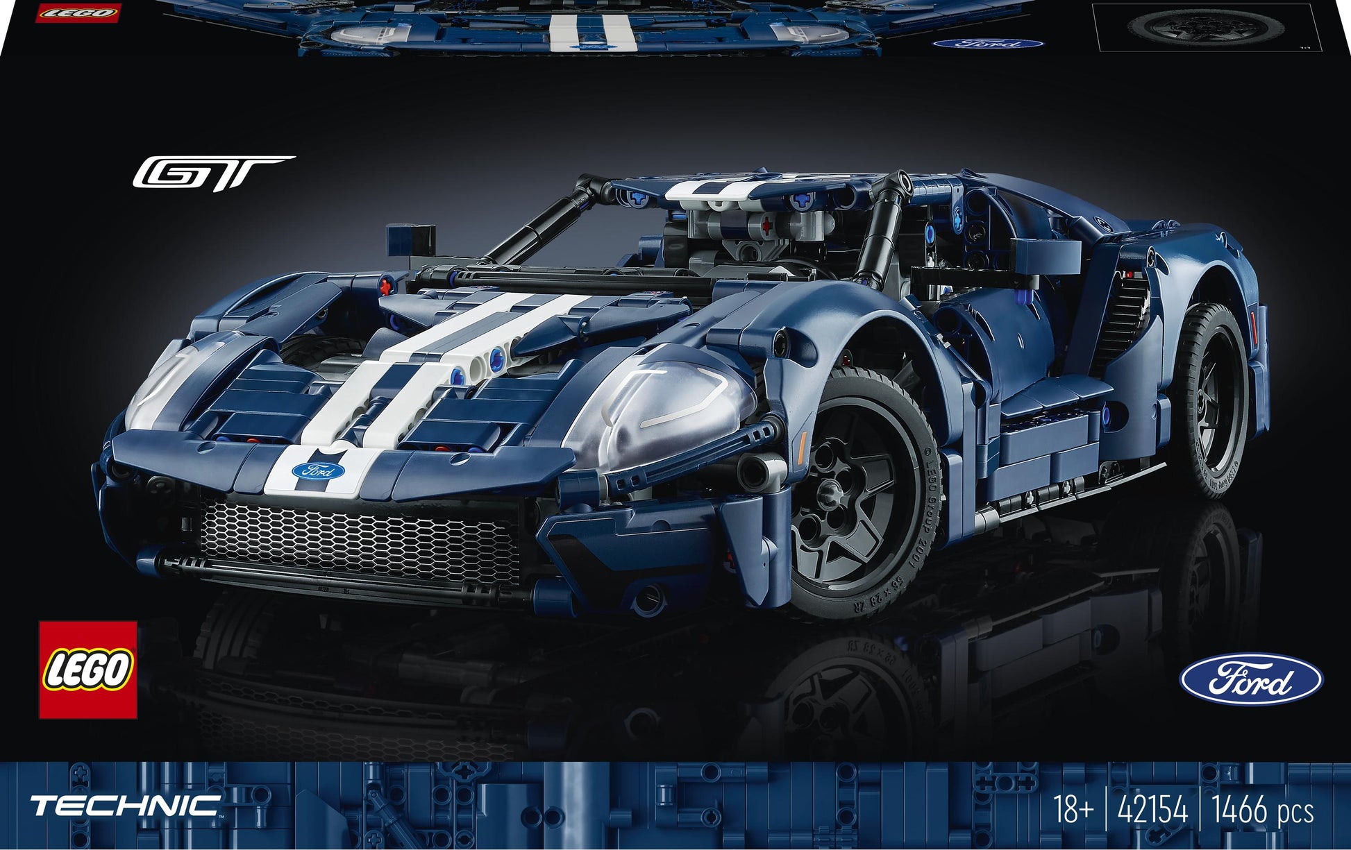 LEGO Technic Ford GT 2022 (42154) 3D Puzzle – 1466 Teile – 18 × 9 × 39 cm – ab 18 Jahren
