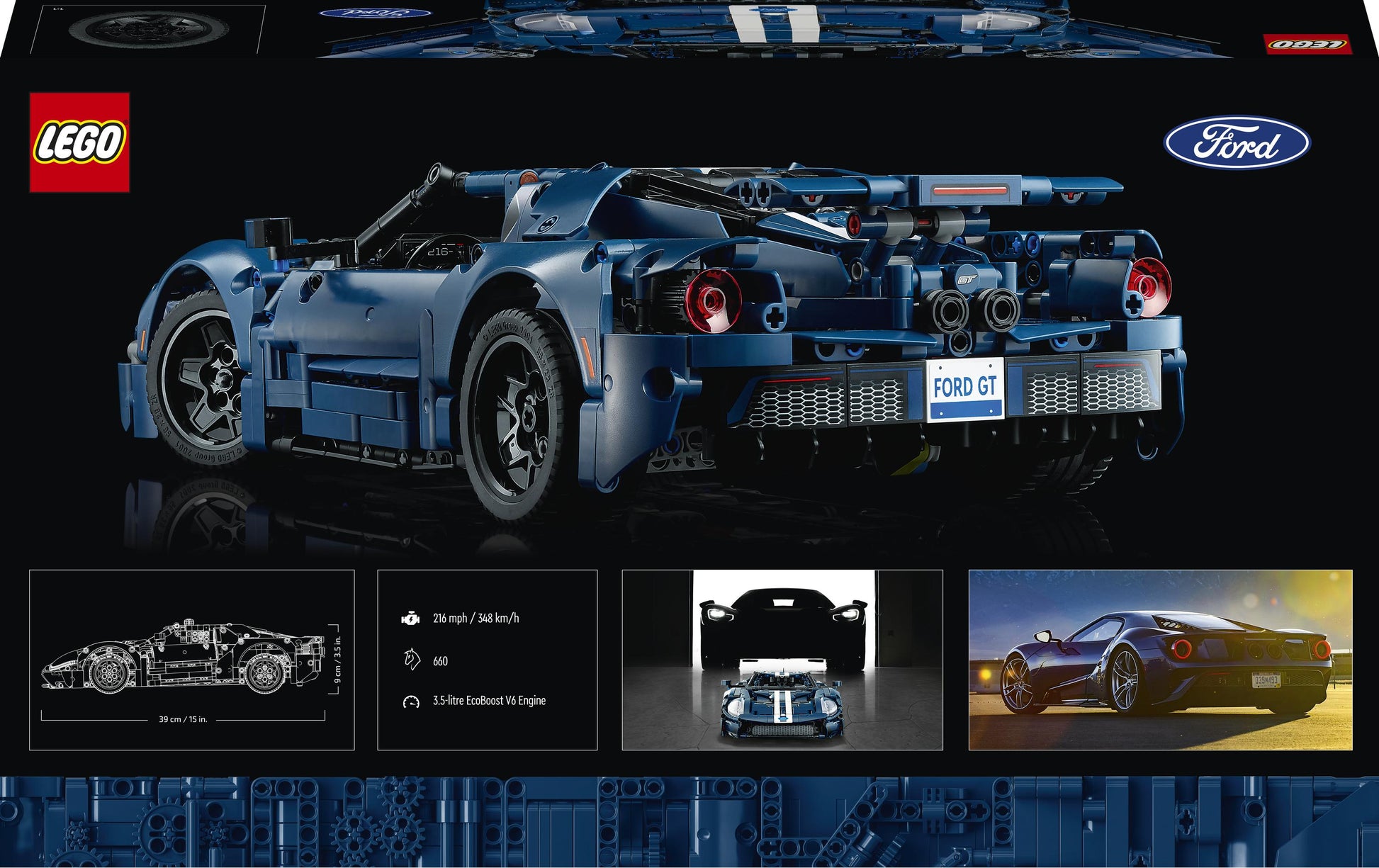 LEGO Technic Ford GT 2022 (42154) 3D Puzzle – 1466 Teile – 18 × 9 × 39 cm – ab 18 Jahren