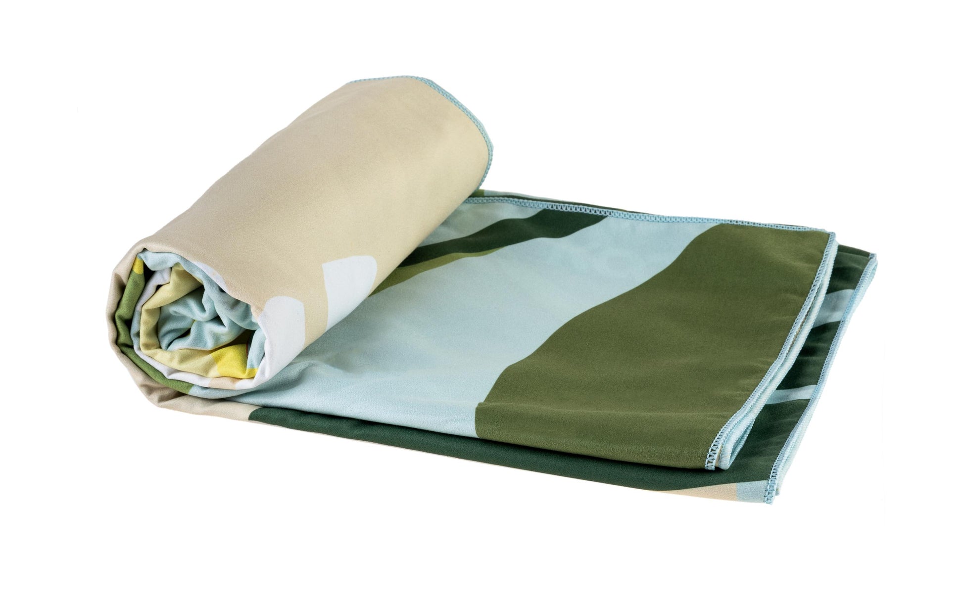 KOOR Strandtuch Jungle XXL – 130 × 200 cm, Gelb/Grün/Hellblau, Polyamid/Polyester