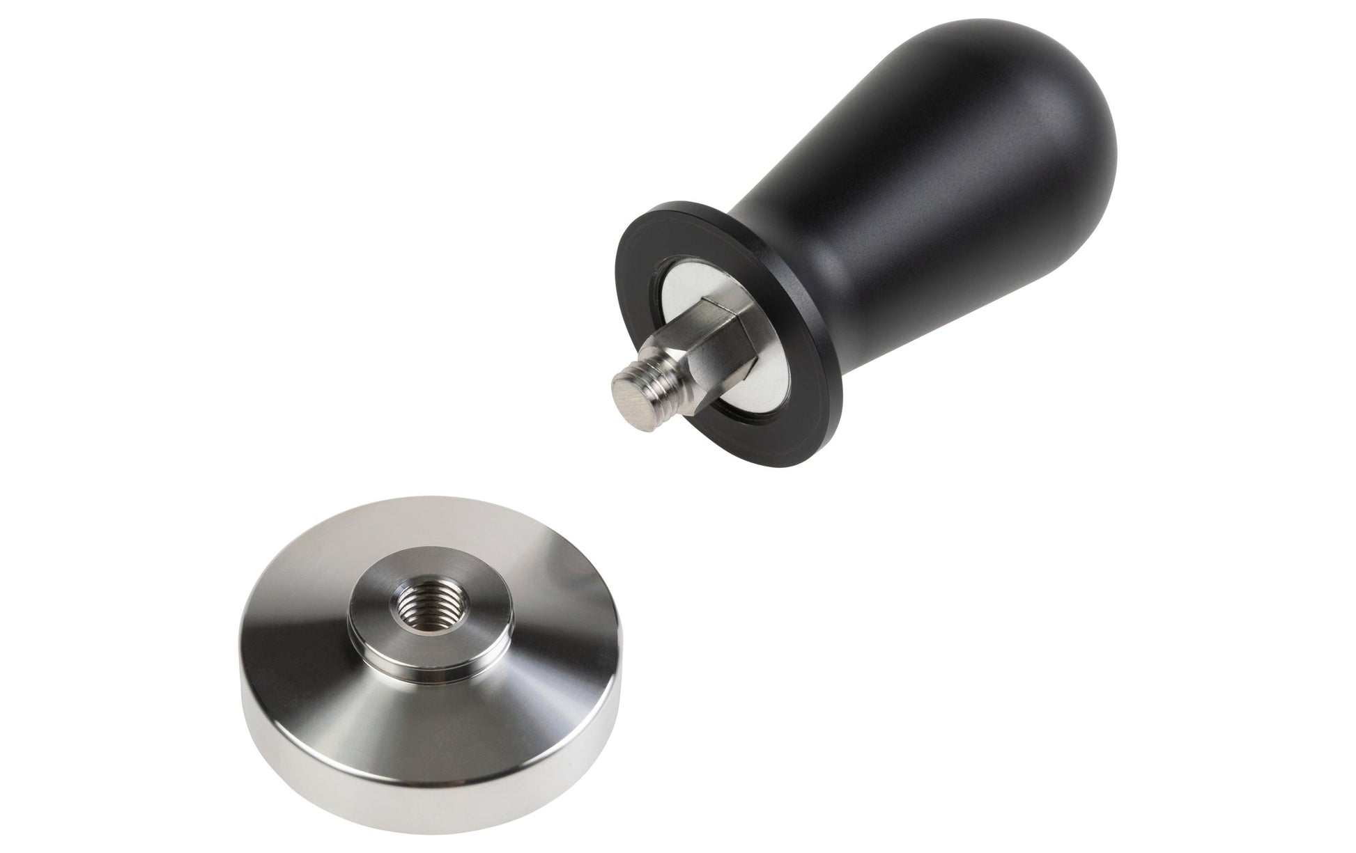 Furber. Furber – Tamper Ø 5,1 × 10,5 cm, Edelstahl, Schwarz/Silber, für universelle Siebträger