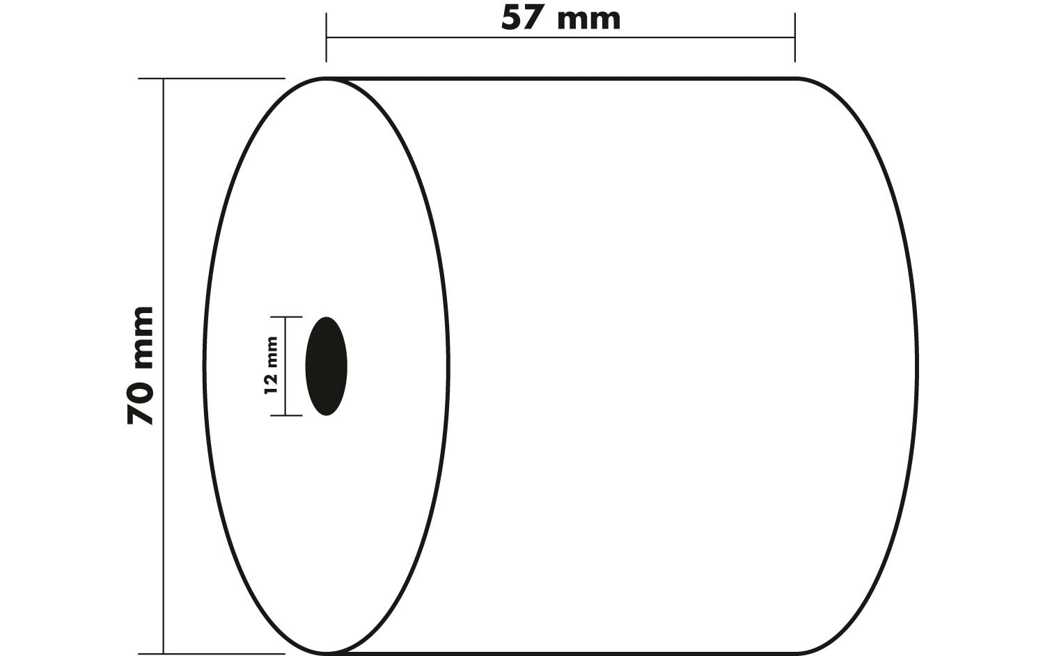 Exacompta Thermorolle – 57 mm × 40 m, Kern 12 mm – 10 Stk.