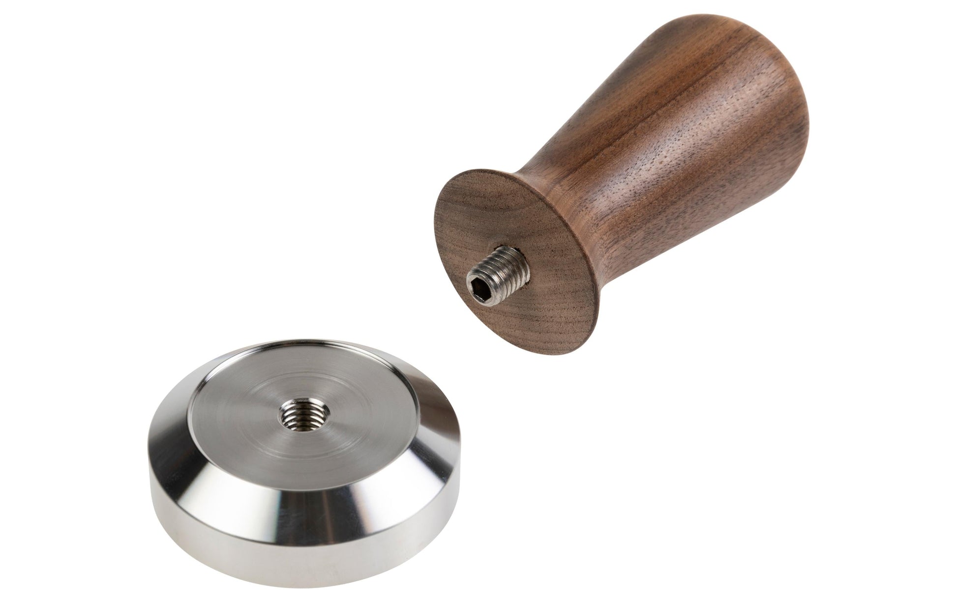 Furber. Furber – Stampfer – Ø 5,1 cm – für Kaffeemaschinen, Walnussholz/Edelstahl
