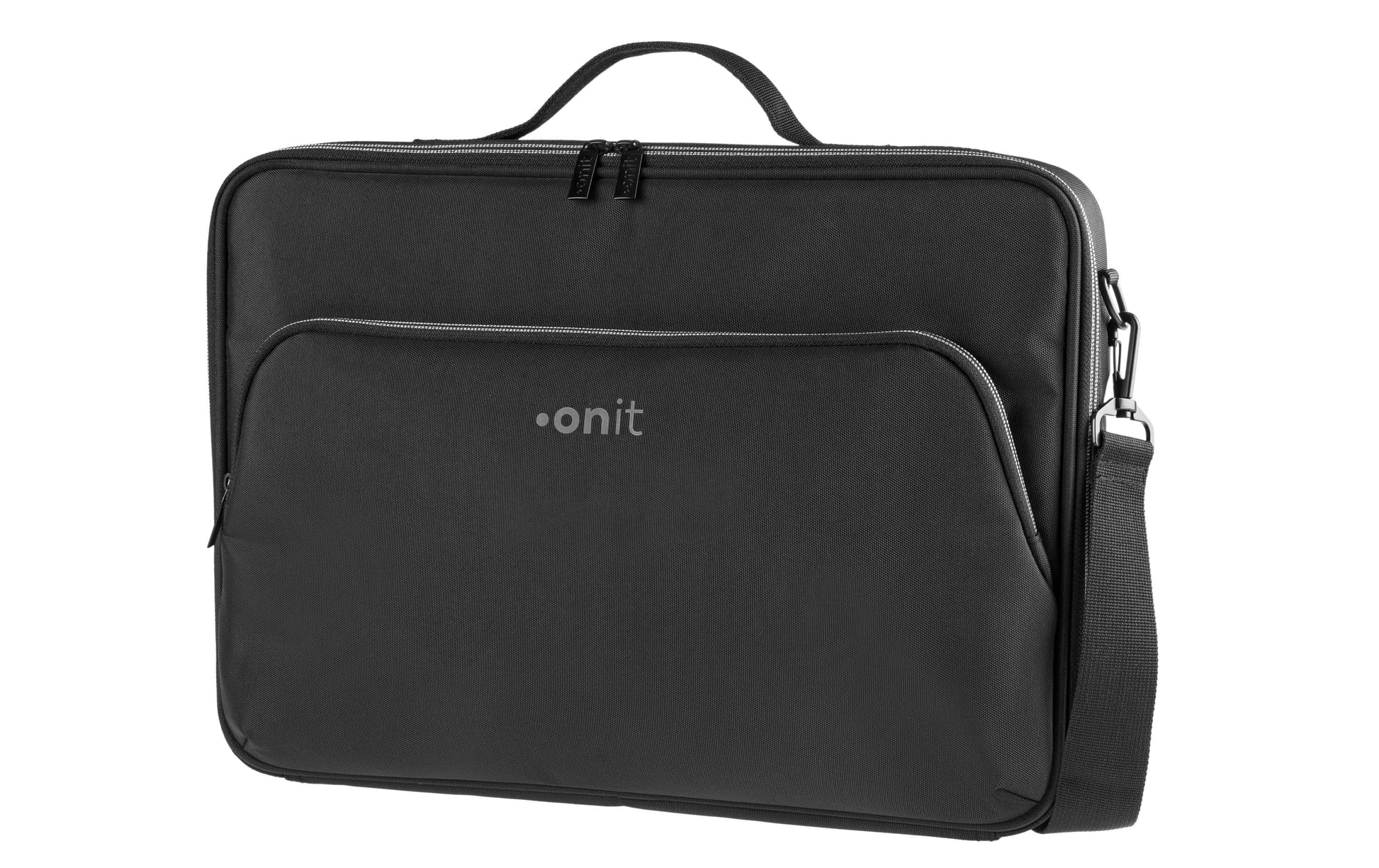 ONIT Notebook-Tasche bis 14,1" – Trolley-Band, abnehmbarer Schultergurt – Schwarz