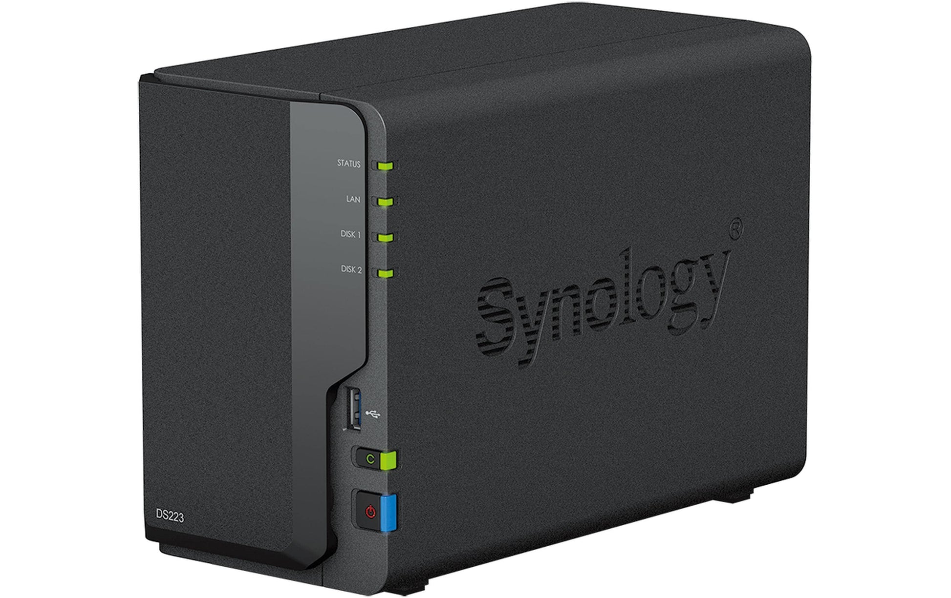 Synology DS223 – 2-Bay Desktop NAS – Realtek RTD1619B, 2 GB RAM, 1GbE, DSM, 12 TB HDD vorinstalliert