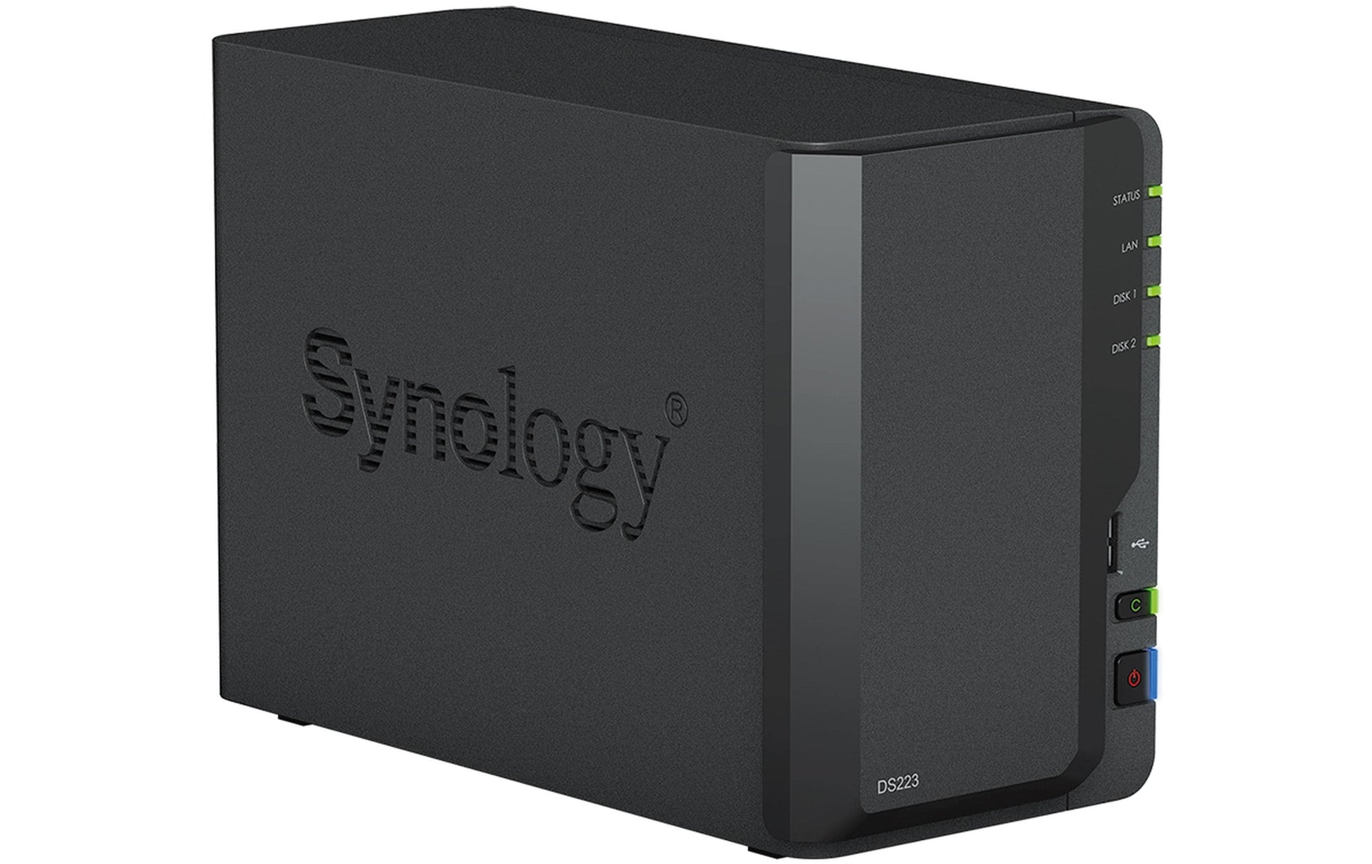 Synology DS223 – 2-Bay Desktop NAS – Realtek RTD1619B, 2 GB RAM, 1GbE, DSM, 4 TB HDD vorinstalliert
