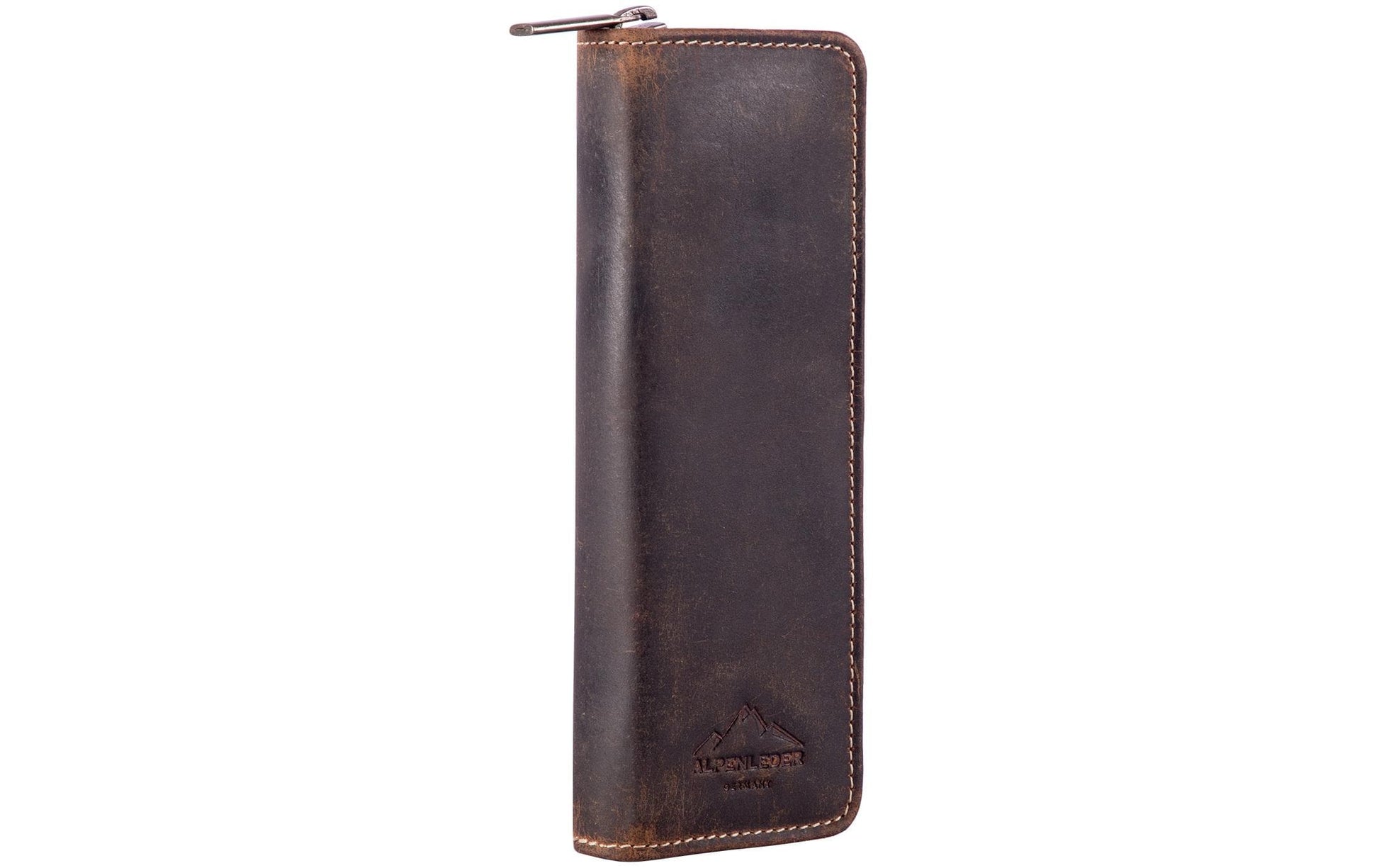 Alpenleder Etui Schlamperetui, leer – old havana/braun – Leder
