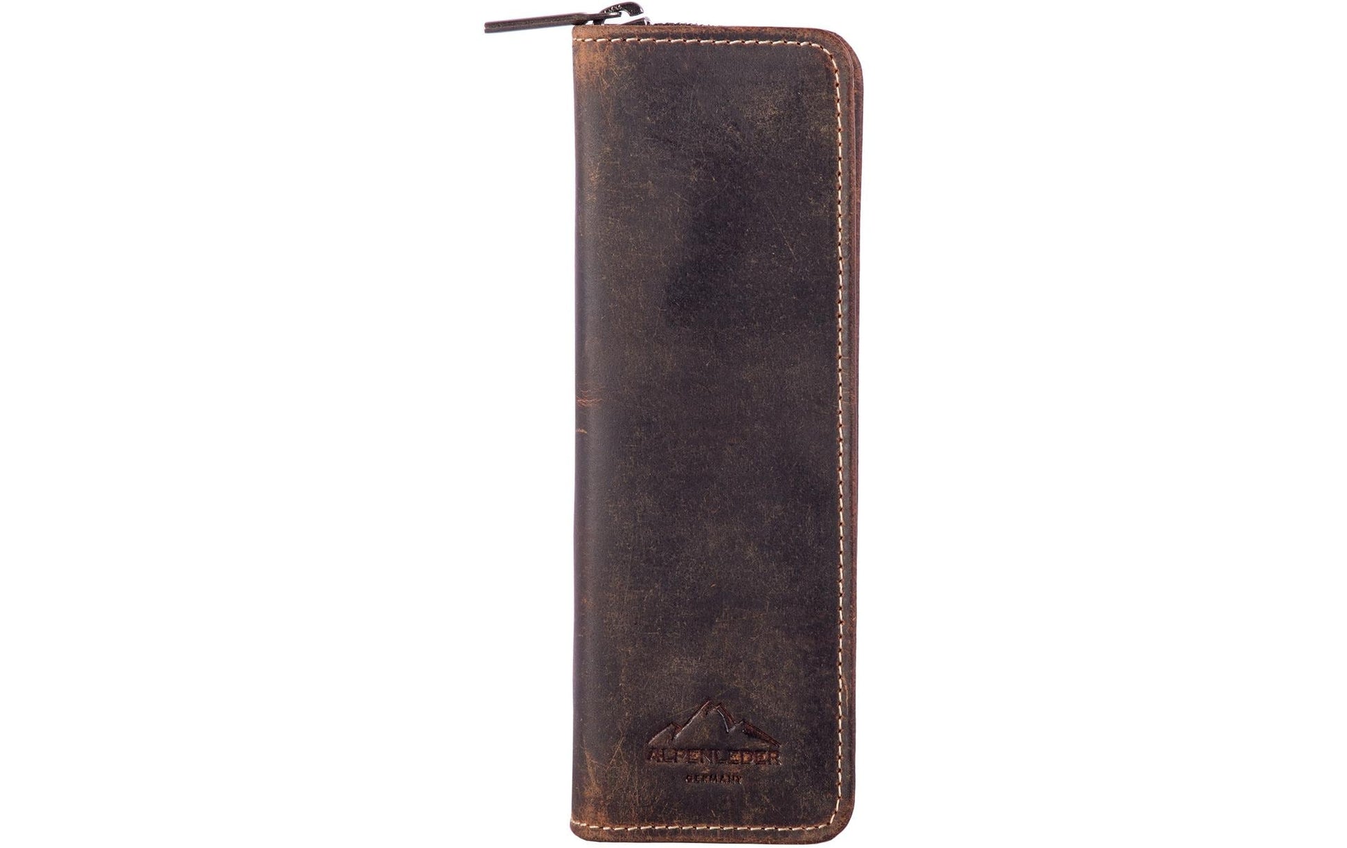 Alpenleder Etui Schlamperetui, leer – old havana/braun – Leder