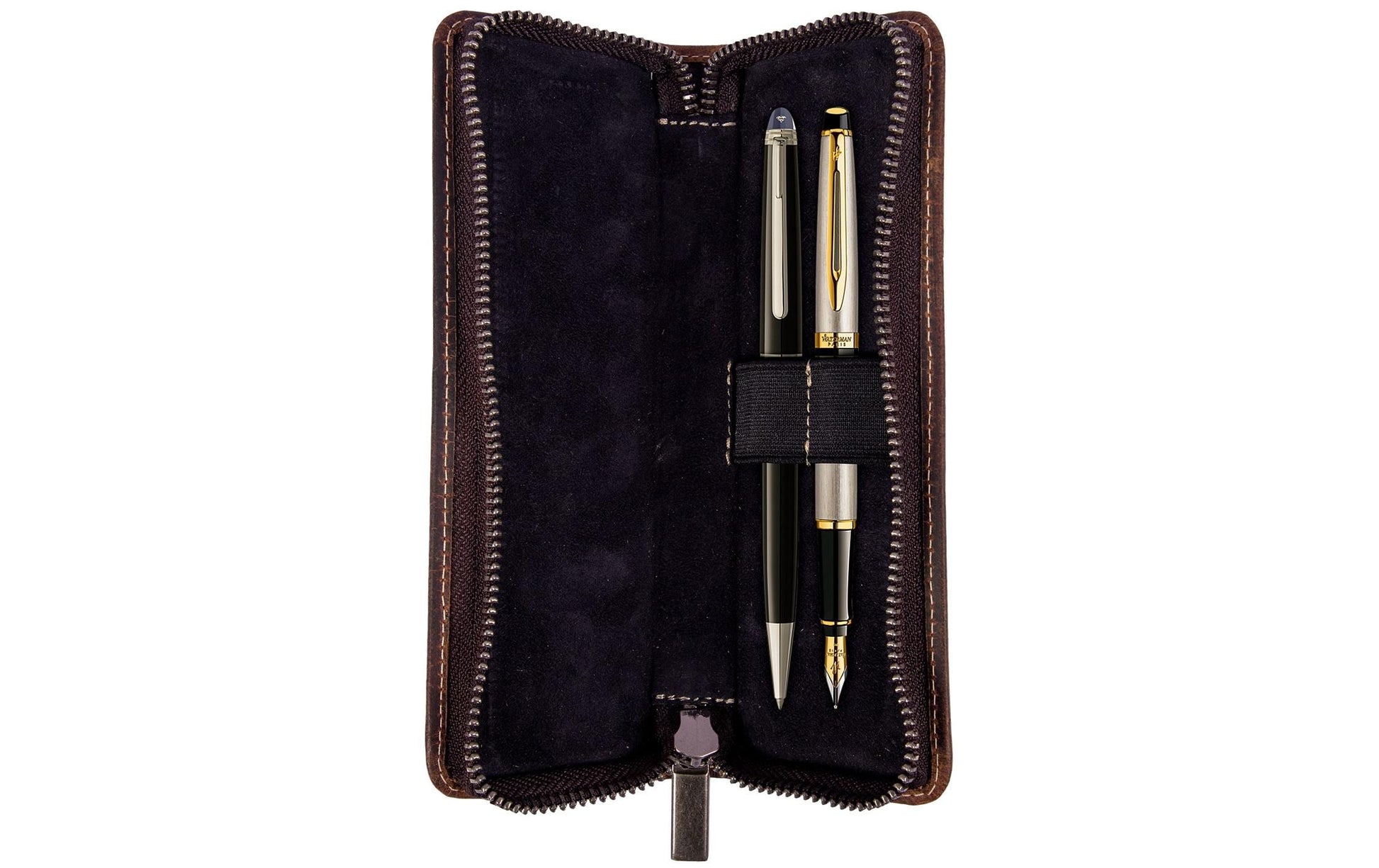Alpenleder Etui Schlamperetui, leer – old havana/braun – Leder