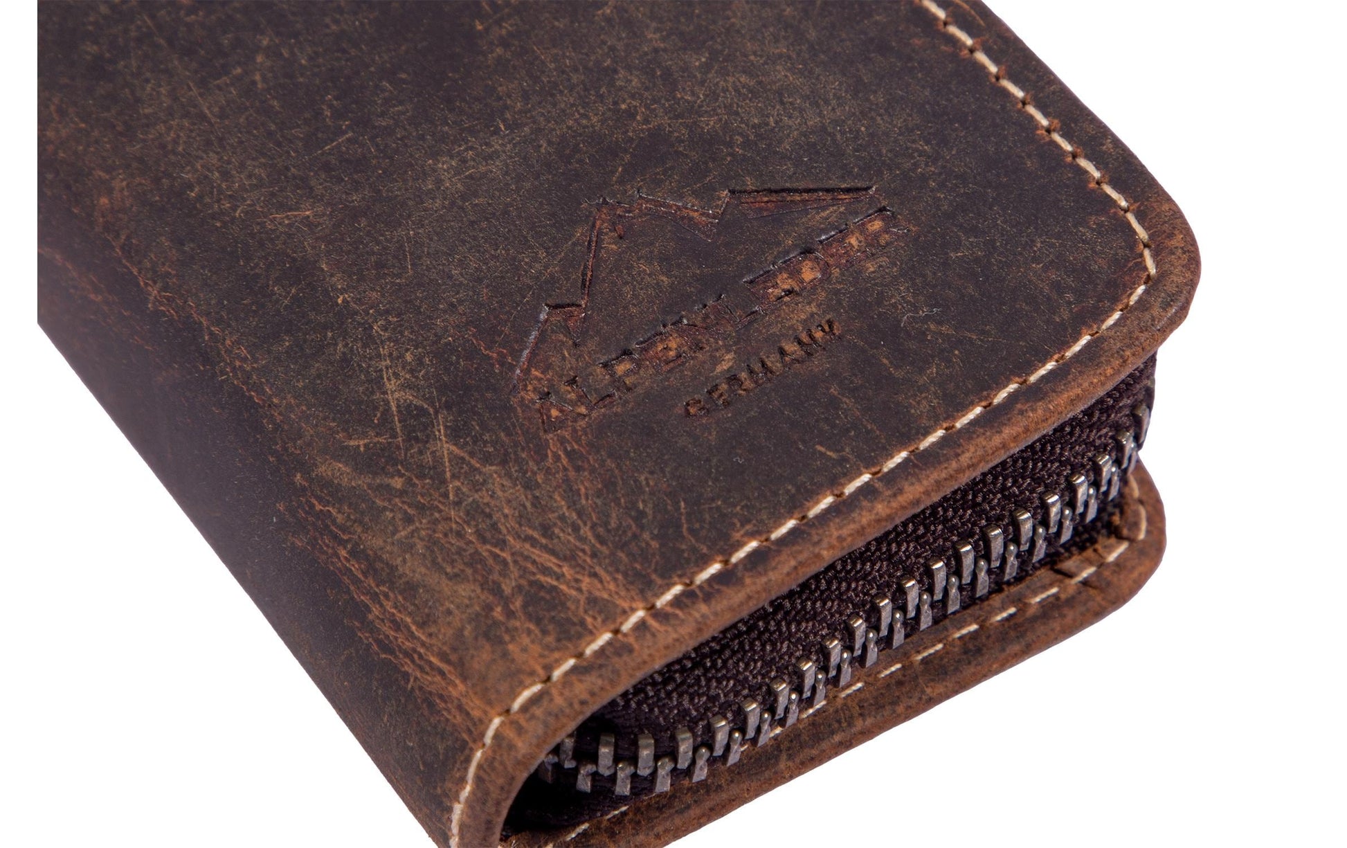 Alpenleder Etui Schlamperetui, leer – old havana/braun – Leder