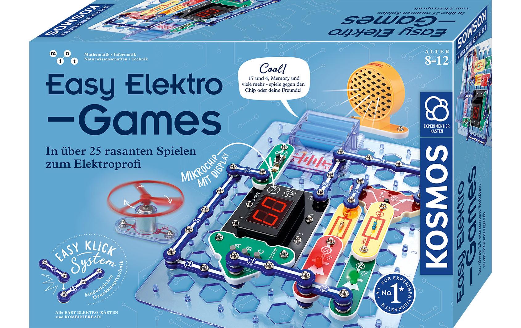 Kosmos Experimentier-Bausatz – Easy Elektro GAMES, mit Lichteffekten und Ton, Akku-Betrieb, ab 8 Jahren