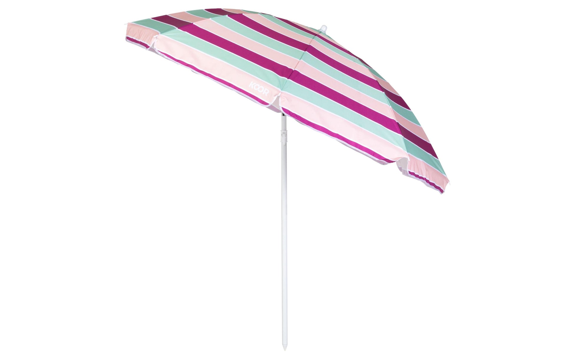 KOOR Sonnenschirm Lido – rund Ø 150 cm, faltbar, höhenverstellbar, mehrfarbig (hellorange, pink, mint), für Aussenbereich