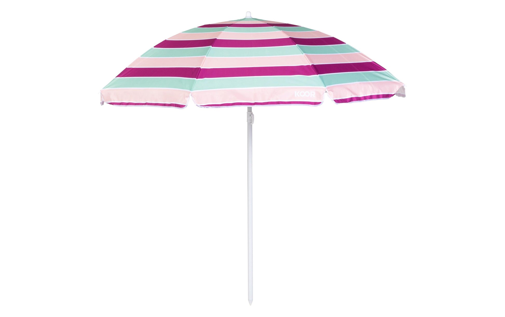 KOOR Sonnenschirm Lido – rund Ø 150 cm, faltbar, höhenverstellbar, mehrfarbig (hellorange, pink, mint), für Aussenbereich