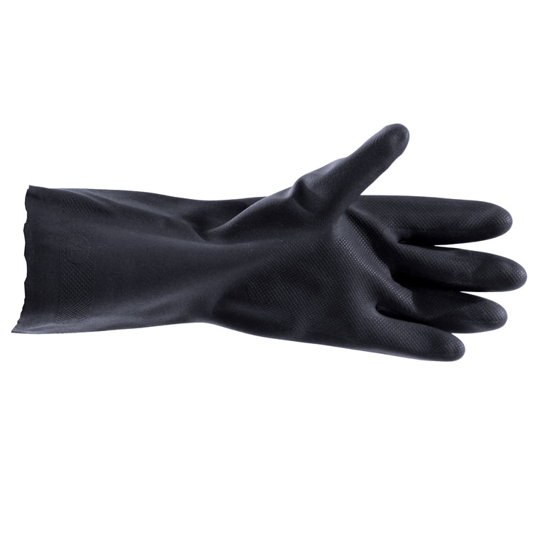 Kevin – Arbeitshandschuhe – Grösse XXL, 1 Paar – Latex/Neopren, Schwarz, 32,0 cm, 0,7 mm