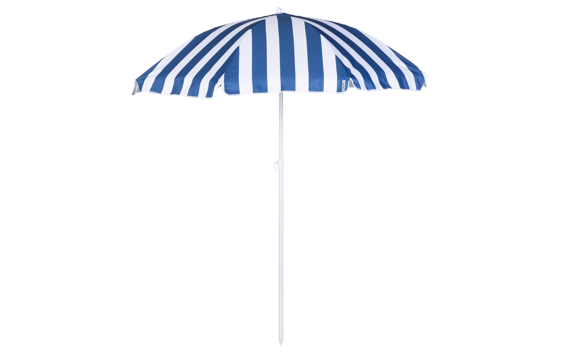 KOOR Sonnenschirm Marino – rund Ø 150 cm × 180 cm, blau/weiss, für Aussenbereich