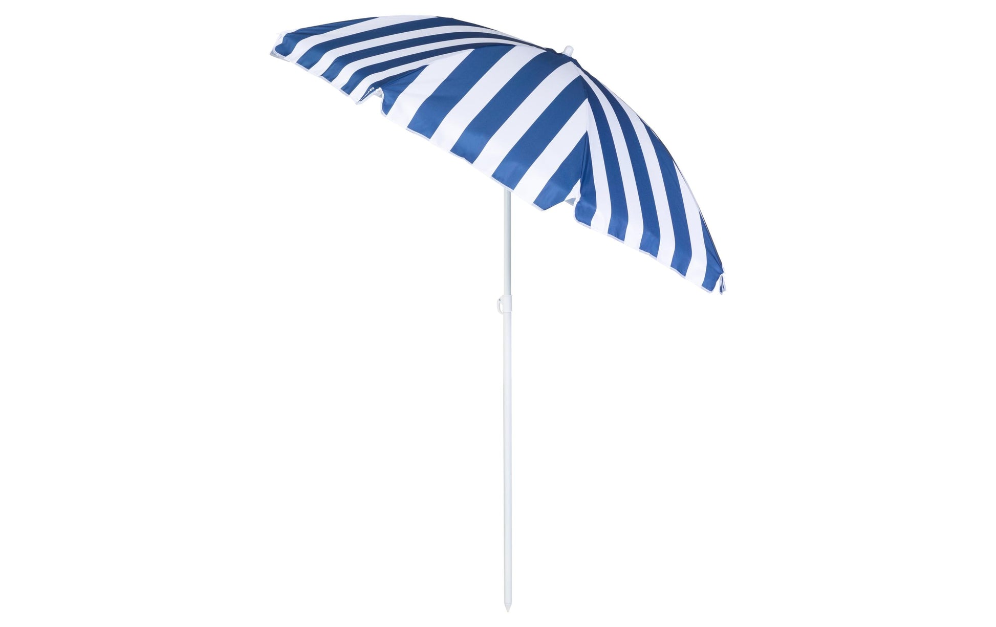 KOOR Sonnenschirm Marino – rund Ø 150 cm × 180 cm, blau/weiss, für Aussenbereich