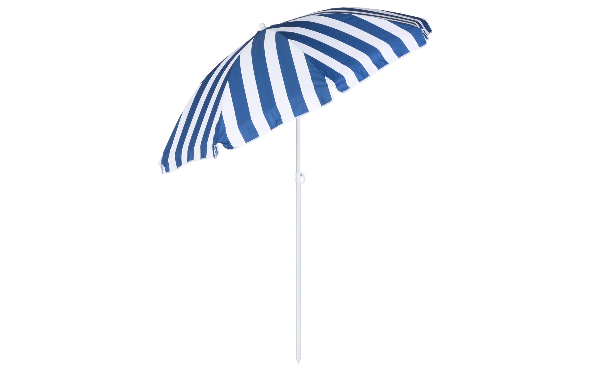 KOOR Sonnenschirm Marino – rund Ø 150 cm × 180 cm, blau/weiss, für Aussenbereich