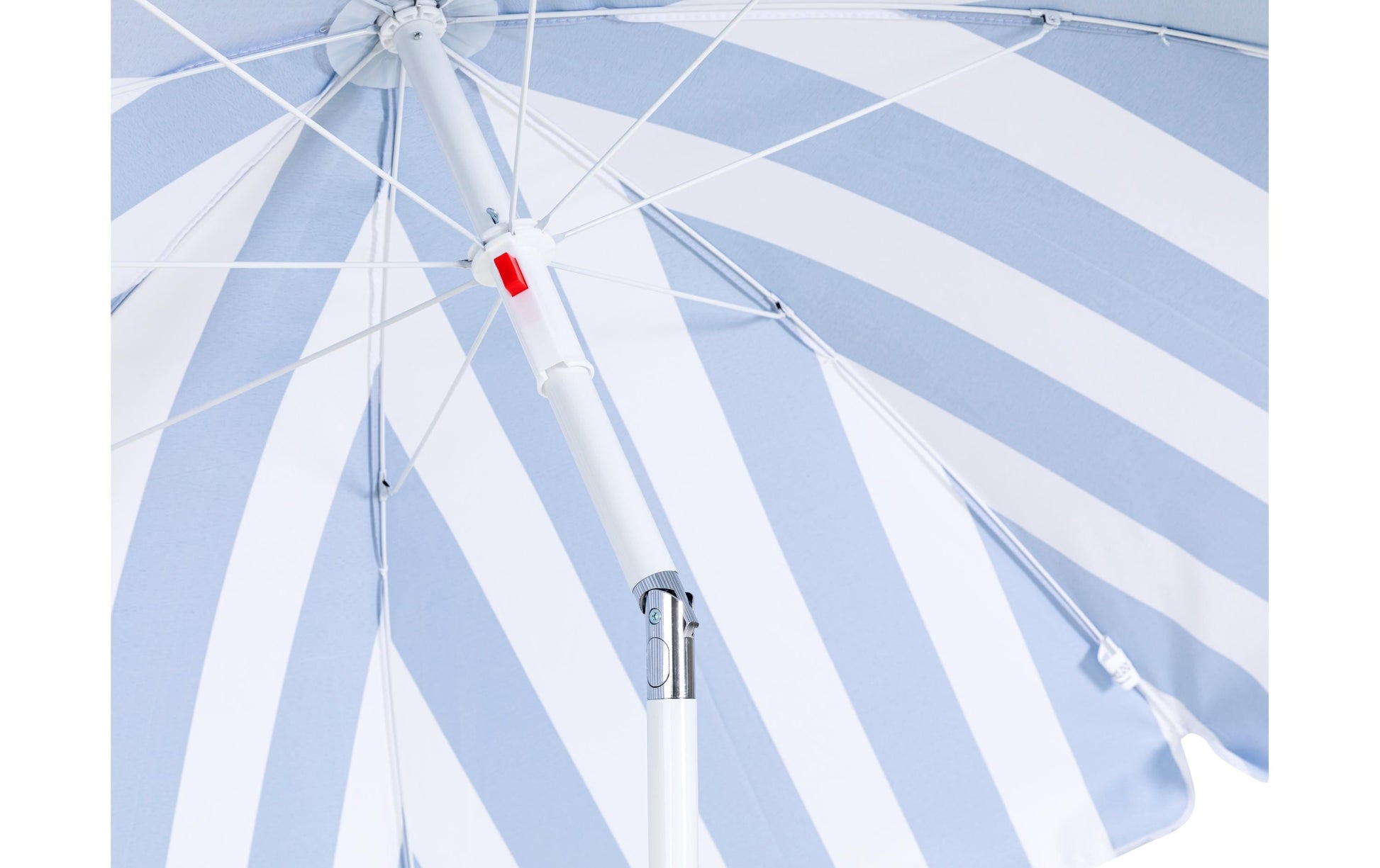 KOOR Sonnenschirm Marino – rund Ø 150 cm × 180 cm, blau/weiss, für Aussenbereich