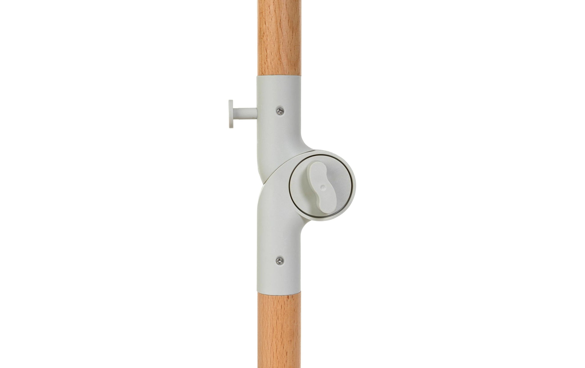 KOOR Strandschirm – rund Ø 150 cm, 180 cm hoch, Polyester, Holzstange, beige, für Aussenbereich